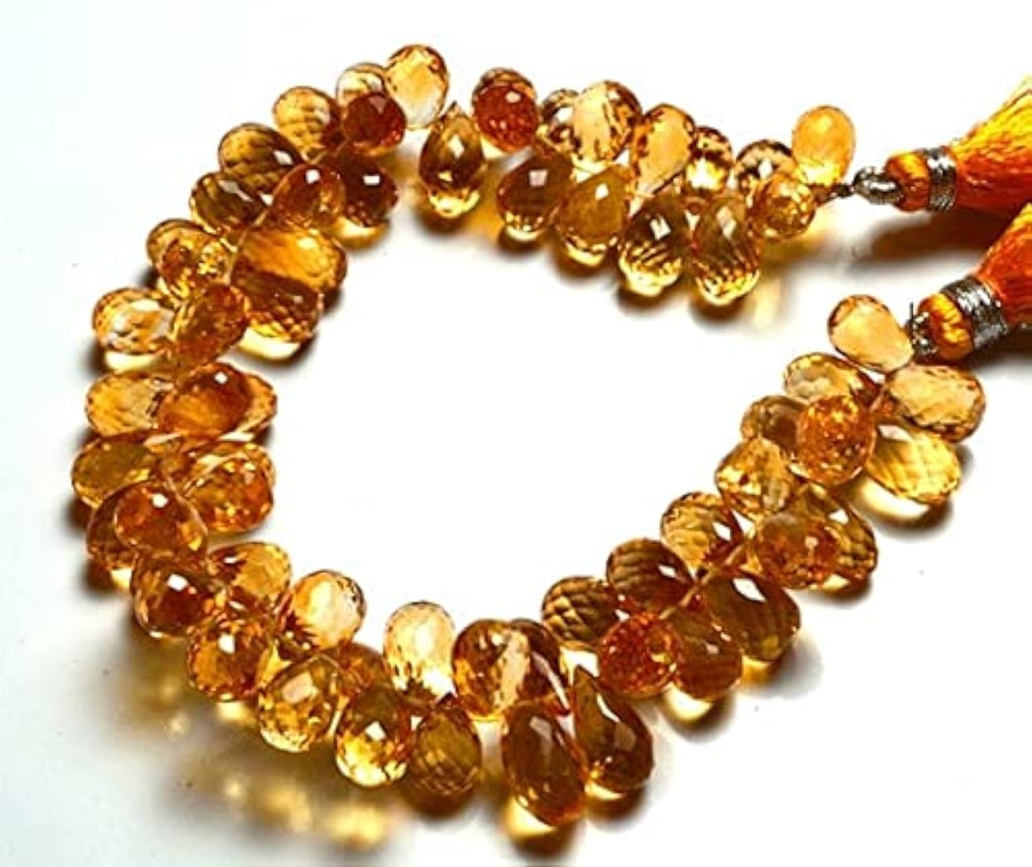 Citrine dorée naturelle en perles briolettes lumineuses pour bijoux d'épanouissement