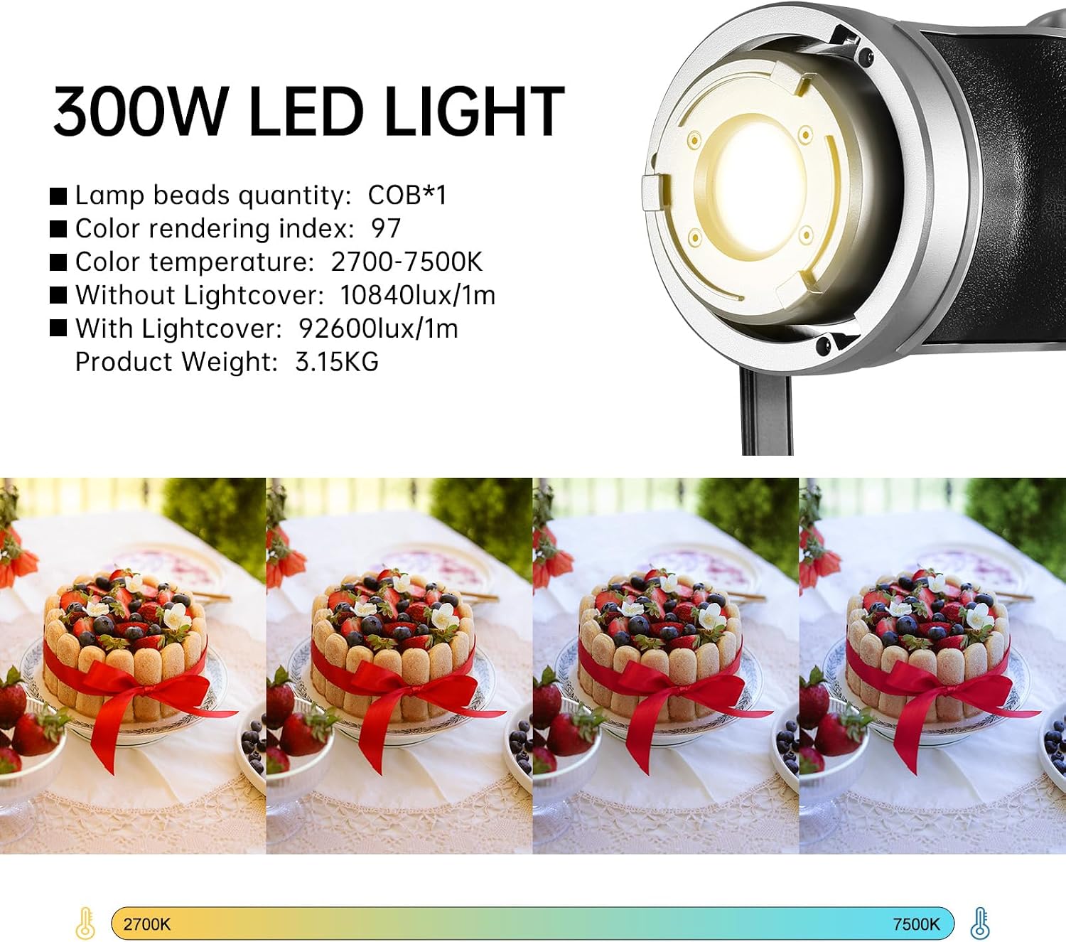 GVM SD300D LED Video Light with Softbox & Light Stand, 300W Video Light Kit with DMX/APP Control,92600Lux@1m,2700K-7500K, CRI97+, Bowens Mount Studio Lights for Studio, Portrait, Commercial, YouTube