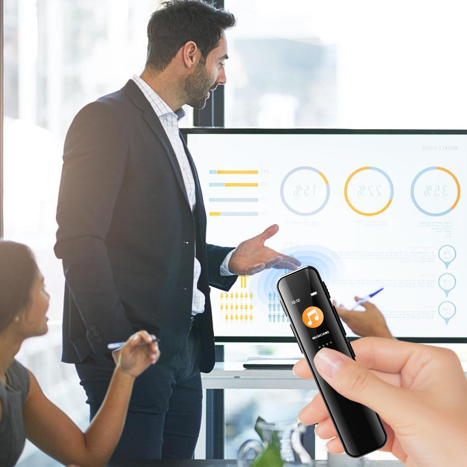 Diktiergerät Mini 64GB, Aufnahmegerät, Digitales Diktiergerät, Diktiergerät Digital mit Wiedergabe, Audio Recorder für Besprechungen Unterricht Interviews, One-Touch Aufnahme Voice Recorder