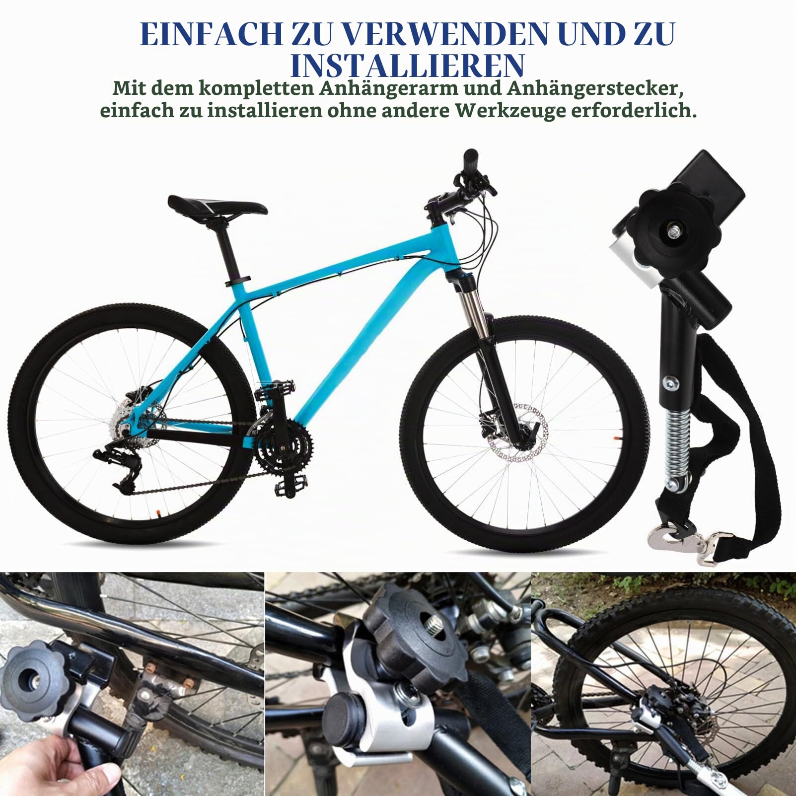 Garneck Fahrrad Anhängerkupplung, Universal Fahrradanhänger Aluminium Legierung Linker Fahrrad Kupplung Anhänger Fahrradanhänger Befestigung Ersatzteile