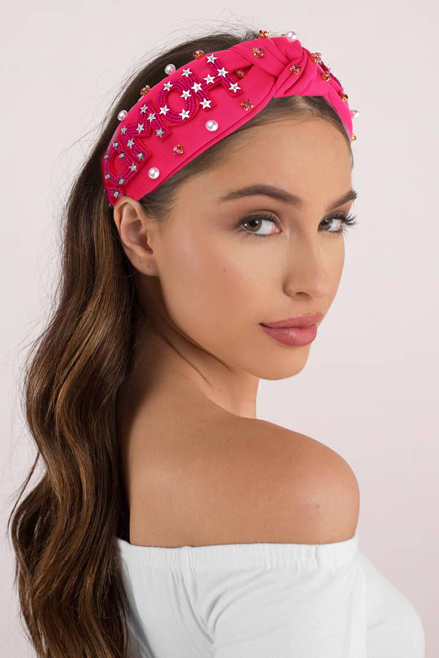Cowgirl Knot Headband with Crystal Accents – Western Style Hair Accessory Amazon.com : mokkia Western Headbands for Women Jeweled  main image 2