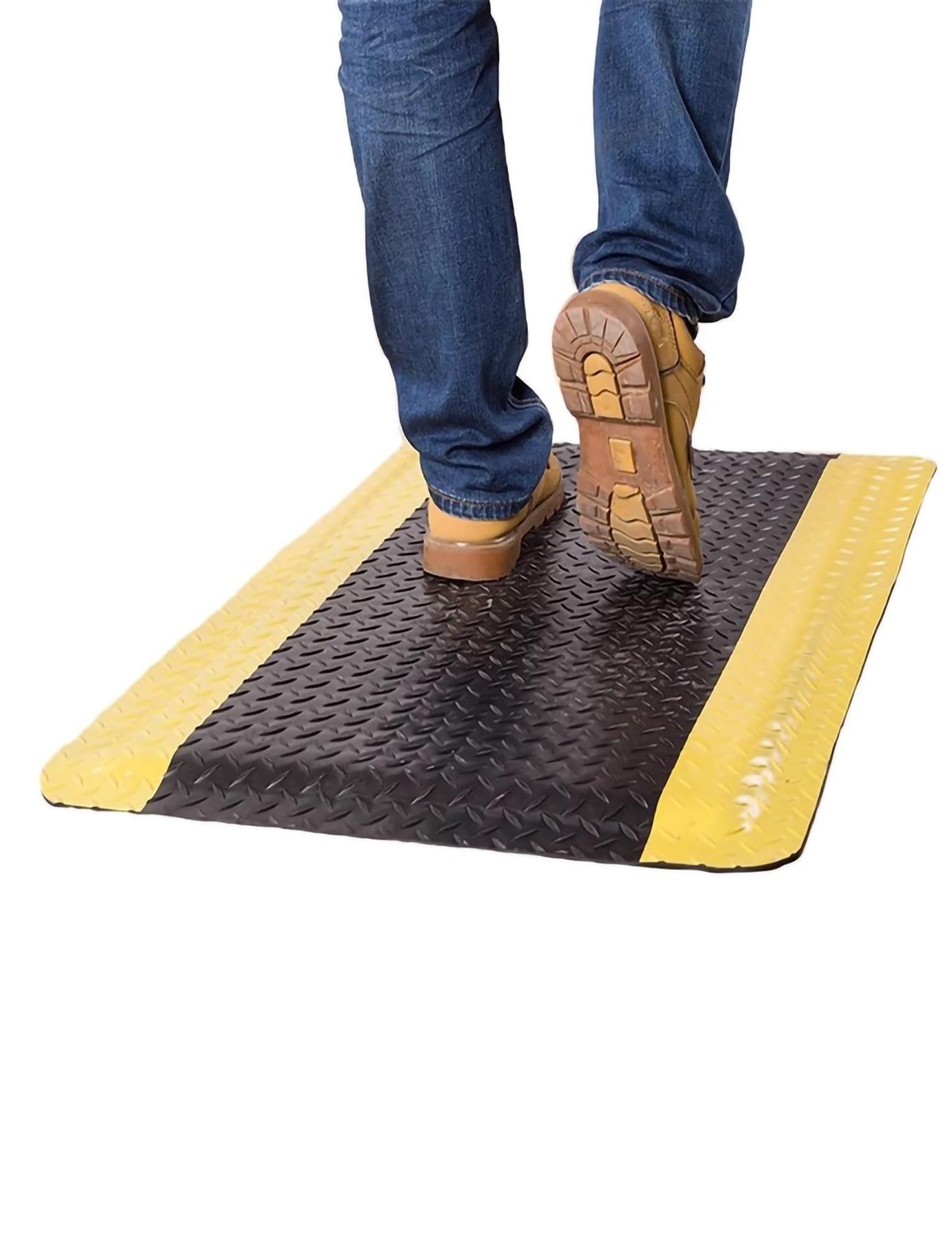 Tappetino antifatica for lavoratori in fabbrica: resistente, impermeabile, facile da installare for linee di montaggio/magazzini(Yellow-black,90x150x2cm/35x59x0.8in)
