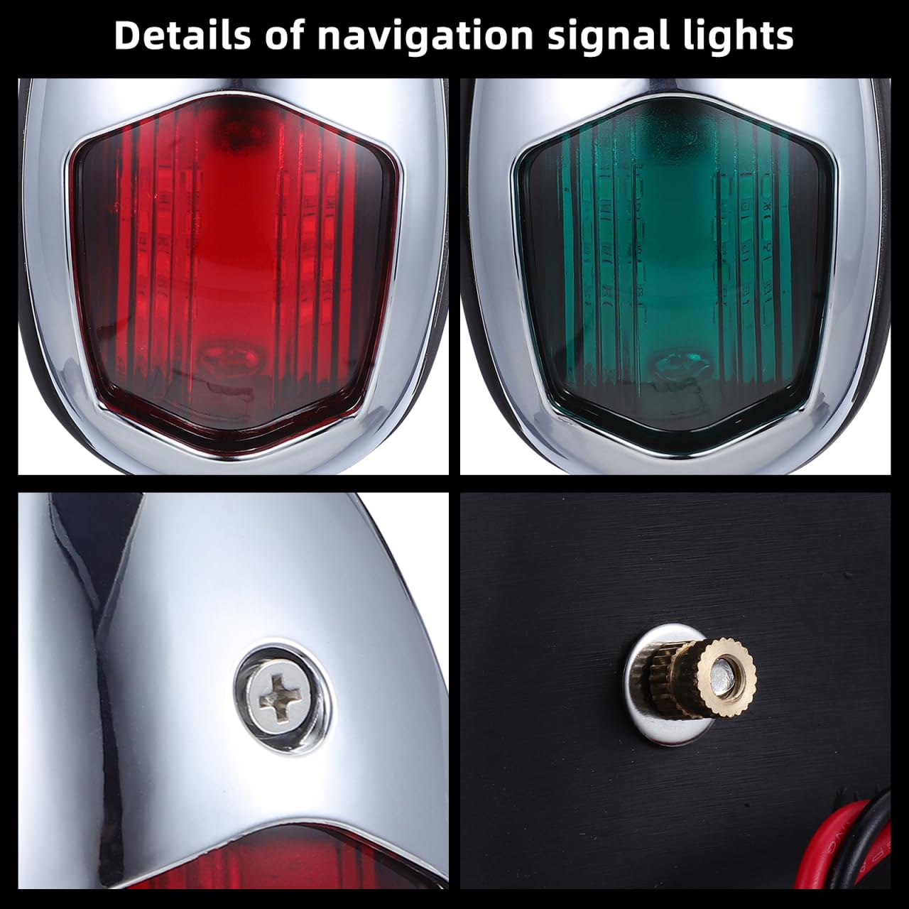 Yardwe 2 luci di navigazione per barche – – Impermeabile Ip67 luci di prua per yacht, motoscafo, barca da pesca e pontone