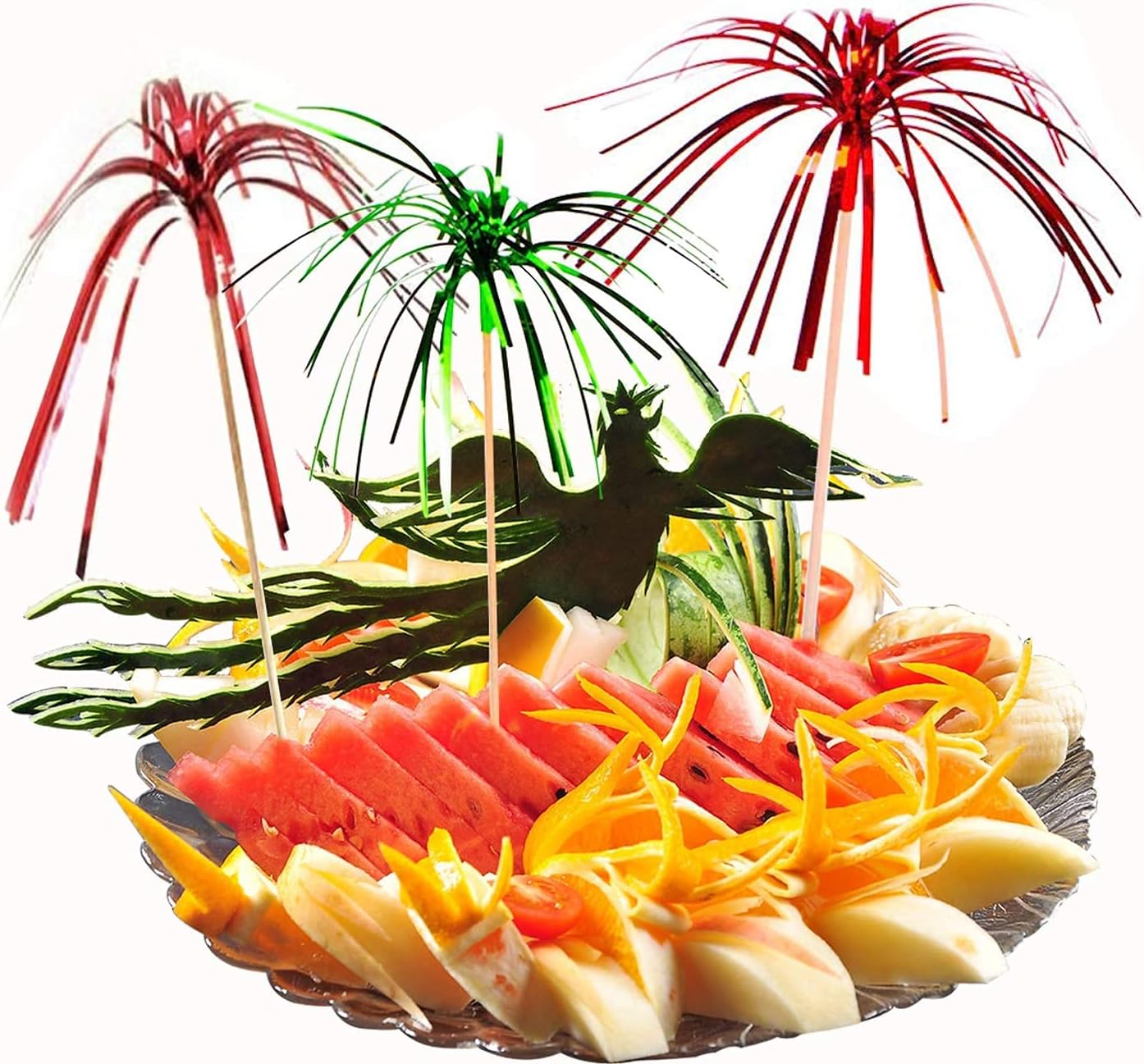 Cocktail Picks Firework Party Picks Ergonflow 100 Pcs Firework Cake Toppers, Sandwich & Cocktail Picks, Toothpicks for Cake Decoration, Party Supplies