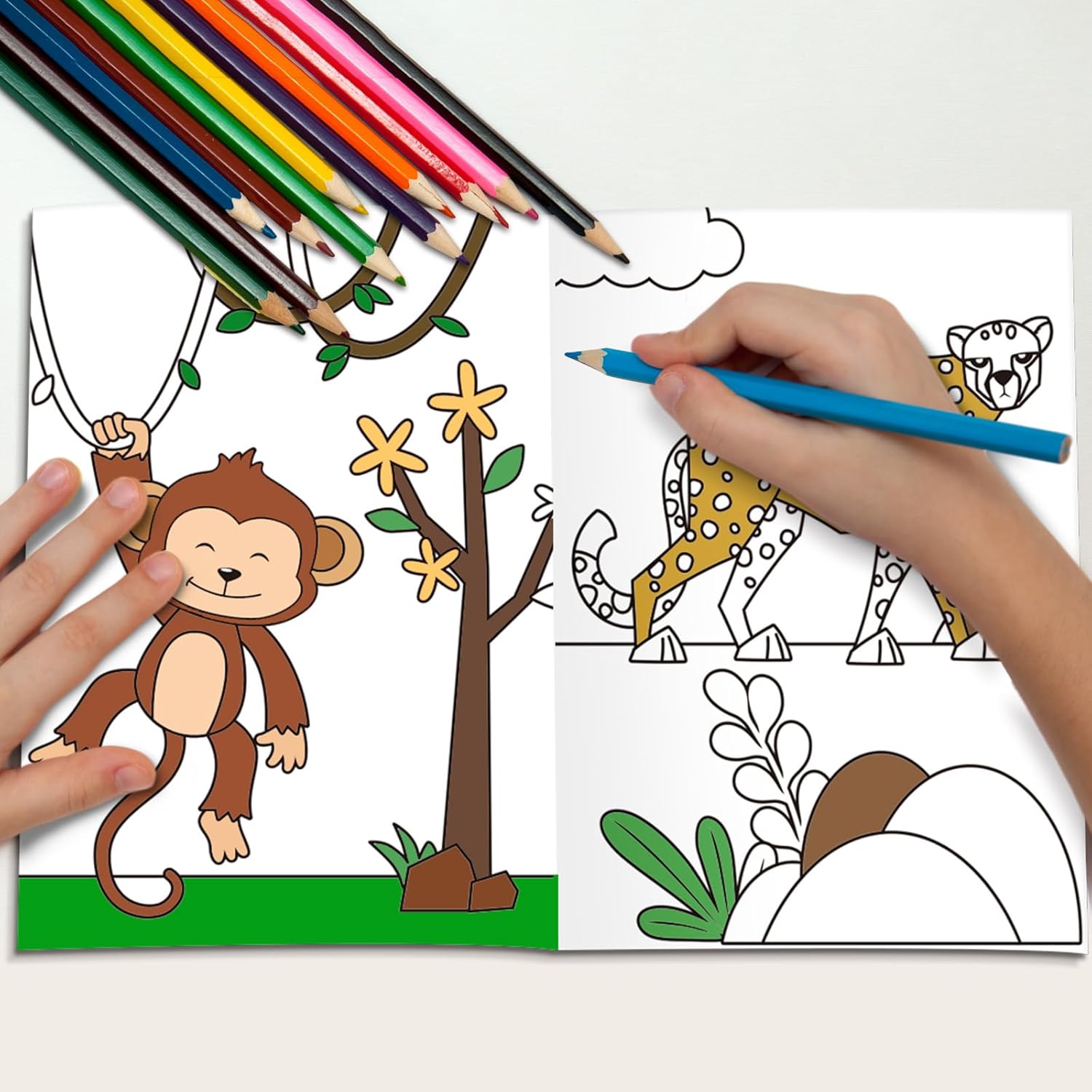 Honoson 24 Pcs Kids Coloring Books Animals Truck Coloring Books Bulk Jungle Party Favors Mini DIY Art Drawing Pages for Birthday Valentines Gifts Classroom Jungle Party Supplies(Realistic Style) - Image 4