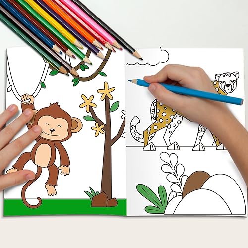 Vista 17 de Honoson 24 libros para colorear para niños, animales, camiones, libros para colorear a granel, animales de la selva, recuerdos de fiesta, mini