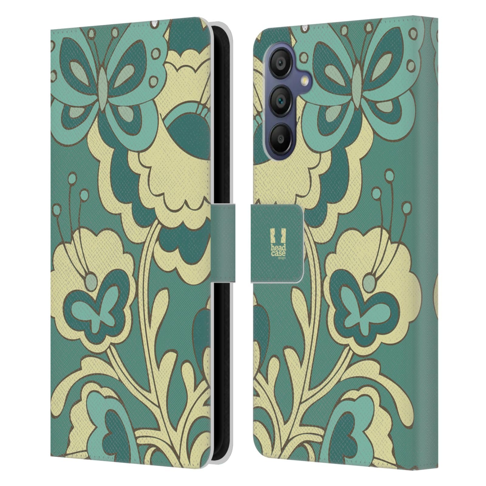 Carcasa de cuero Samsung A15 Head Case Designs tipo libro con soporte y tarjetero 7