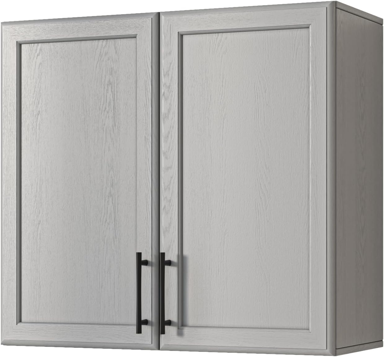 NEWOWNDS Laundry Wall Mounted Cabinets,Shaker Wall Cabinets for Kitchen, Floating Hanging Storage Cabinet with Adjustable Shelf for Laundry Room, Bathroom, Kitchen, White