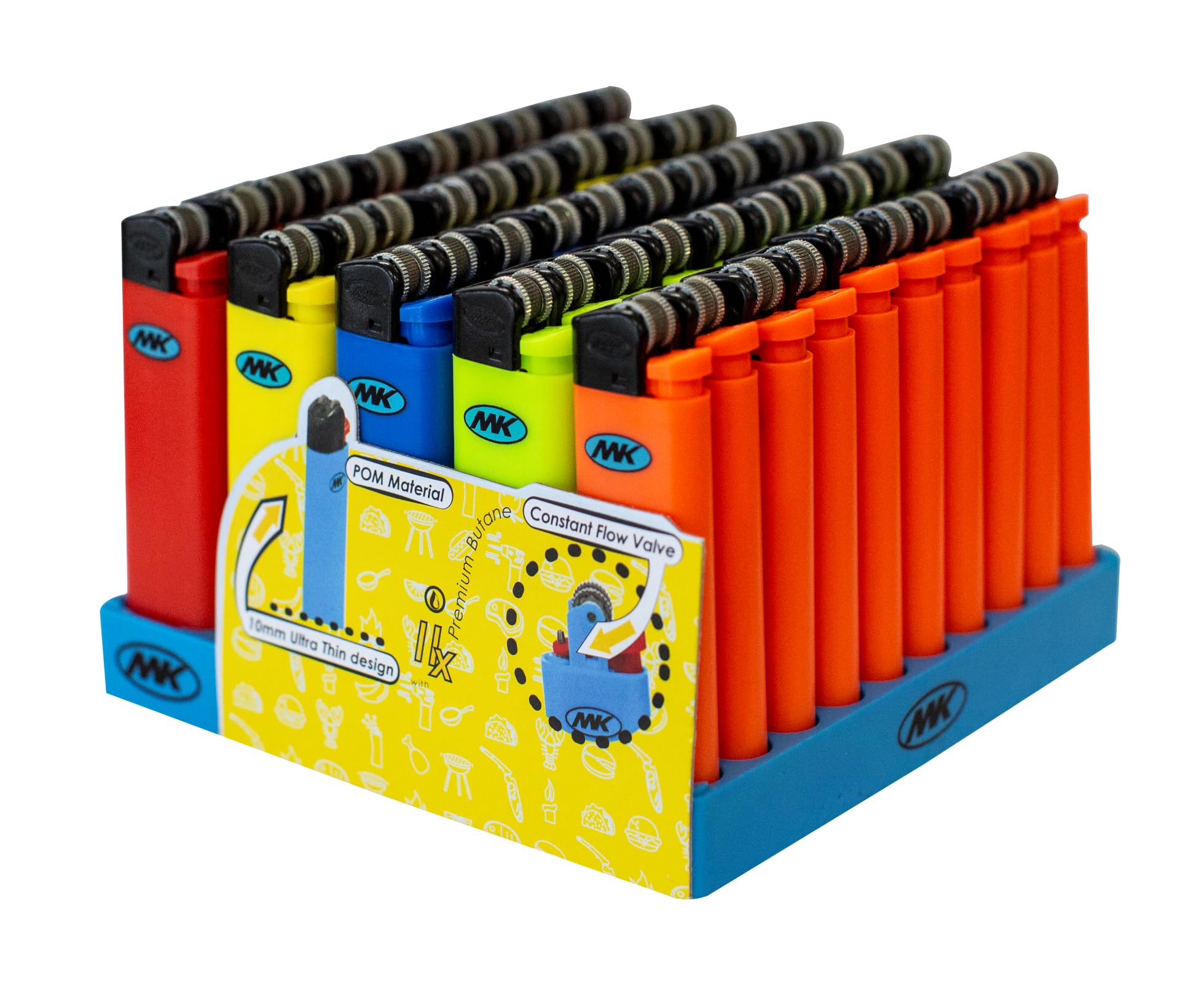MK Ultra Thin Disposable Lighters - Ideal for Candle, BBQ & Pocket Use (50PC)