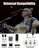 Vista 8 de Micrófonos inalámbricos, micrófono de karaoke profesional, sistema UHF de doble micrófono con rango de 260 pies, micrófono portátil de metal