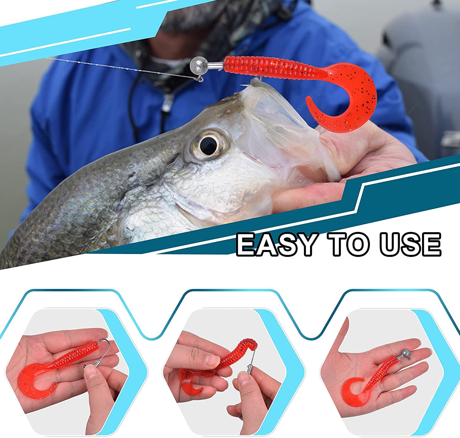 Leurre Souple Kit De 25 Têtes Plombées Pour Pêche - 5 Tailles 8g à 16g - Hameçons Pointus Pour Leurres Souples Accessoire Pêche Mer Rivière