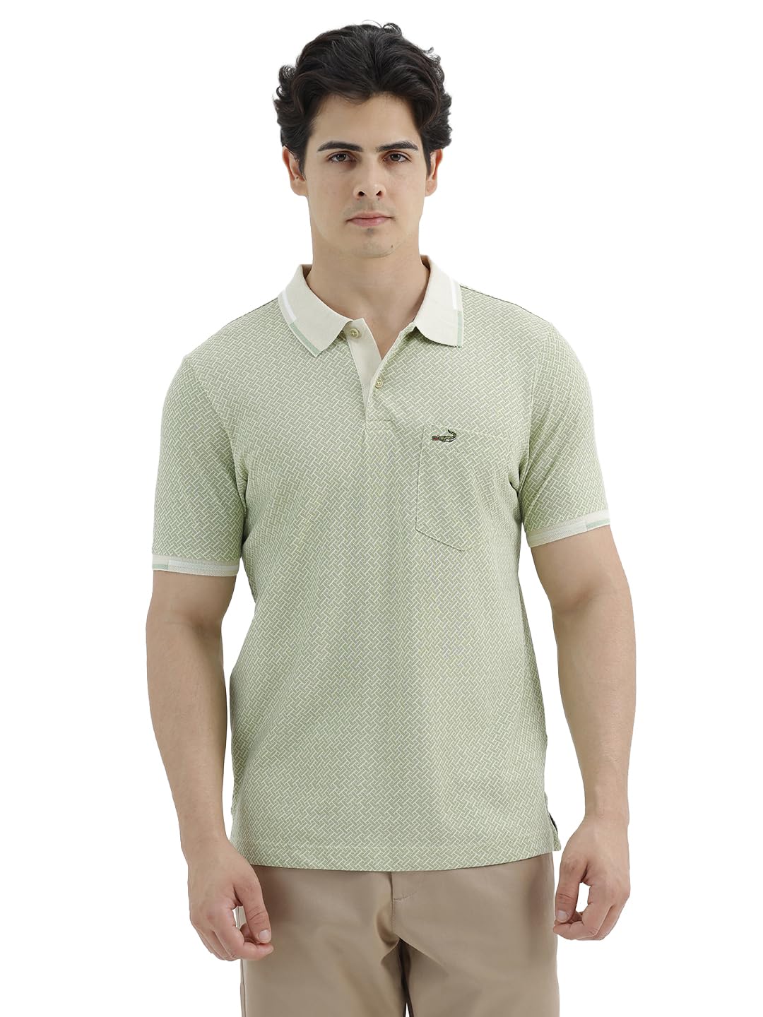 crocodile Men's Pure Cotton Comfort Fit Casual Printed T-Shirt | Shirt Collar | Half Sleeve | Pull On-picture-6
