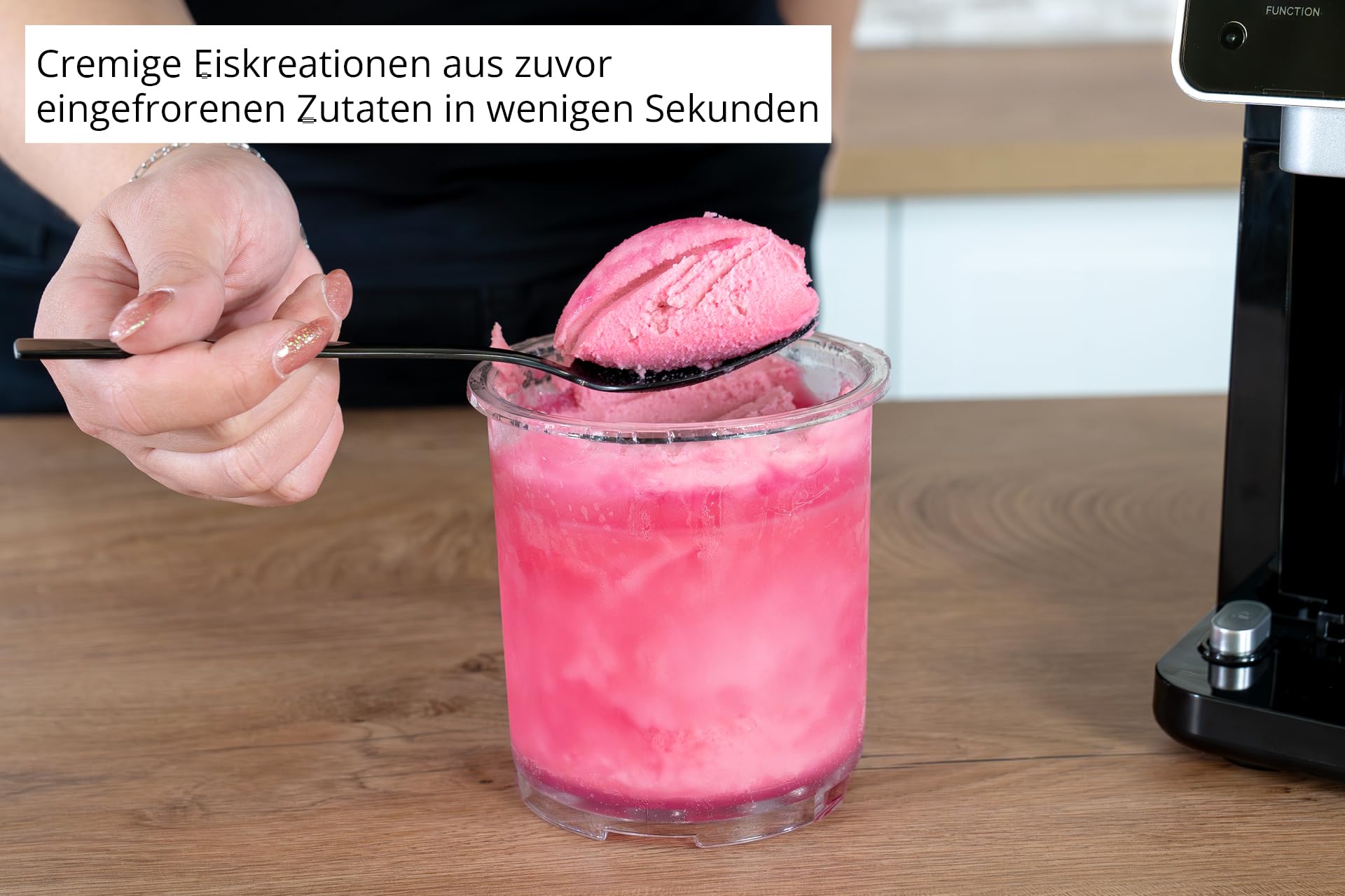 Unold Eismaschine Cream Dream 48805, 3x 500 ml Behälter, 8 Programme, Touchscreen, für Eiscreme, Gelato, Sorbet & Frozen Drinks, entnehmbares Messer