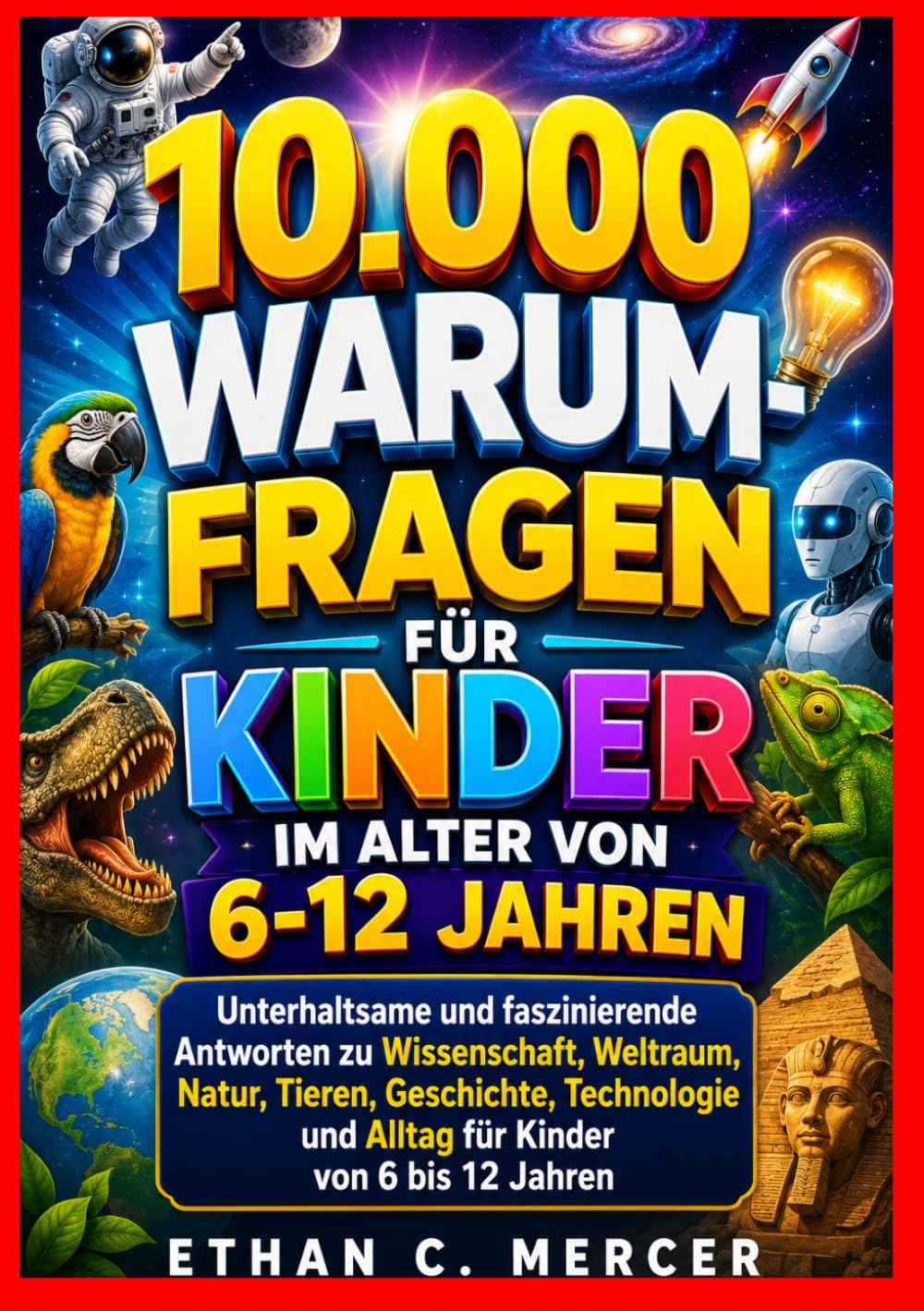 10.000 WARUM-FRAGEN FÜR KINDER IM ALTER VON 6-12 JAHREN: Unterhaltsame und faszinierende Antworten zu Wissenschaft, Weltraum, Natur, Tieren, ... und Alltag für Kinder von 6 bis 12 Jahren