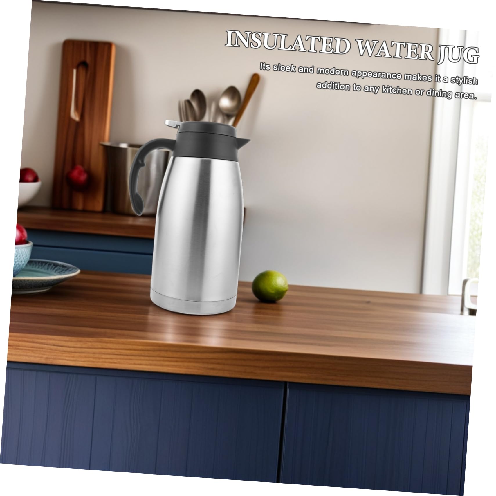 Tofficu Caraffa Termica Isolata in Acciaio Inox per Caffè Tè e Bevande Contenitore per Acqua Calda e Fredda Brocca per Riunioni e Uso Domestico