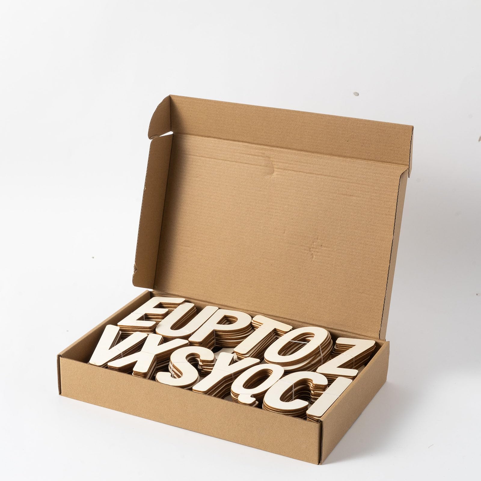 Xhqsulsclac 260 Pcs Wooden Letters 4in Alphabet Letters and Wooden Unfinished Wood Letters Crafts Wooden Letters for Spelling Learning Education