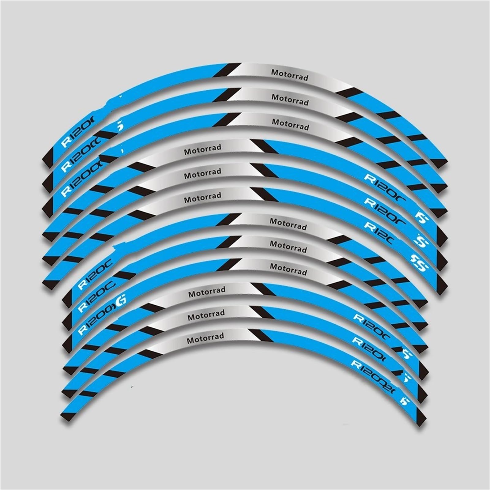 Motorrad Räder Hub Aufkleber Felge Reifen Streifen Dekorative Aufkleber Decals Set Für R1200gs R 1200GS 1200 R1200 GS(Set Meal 8)