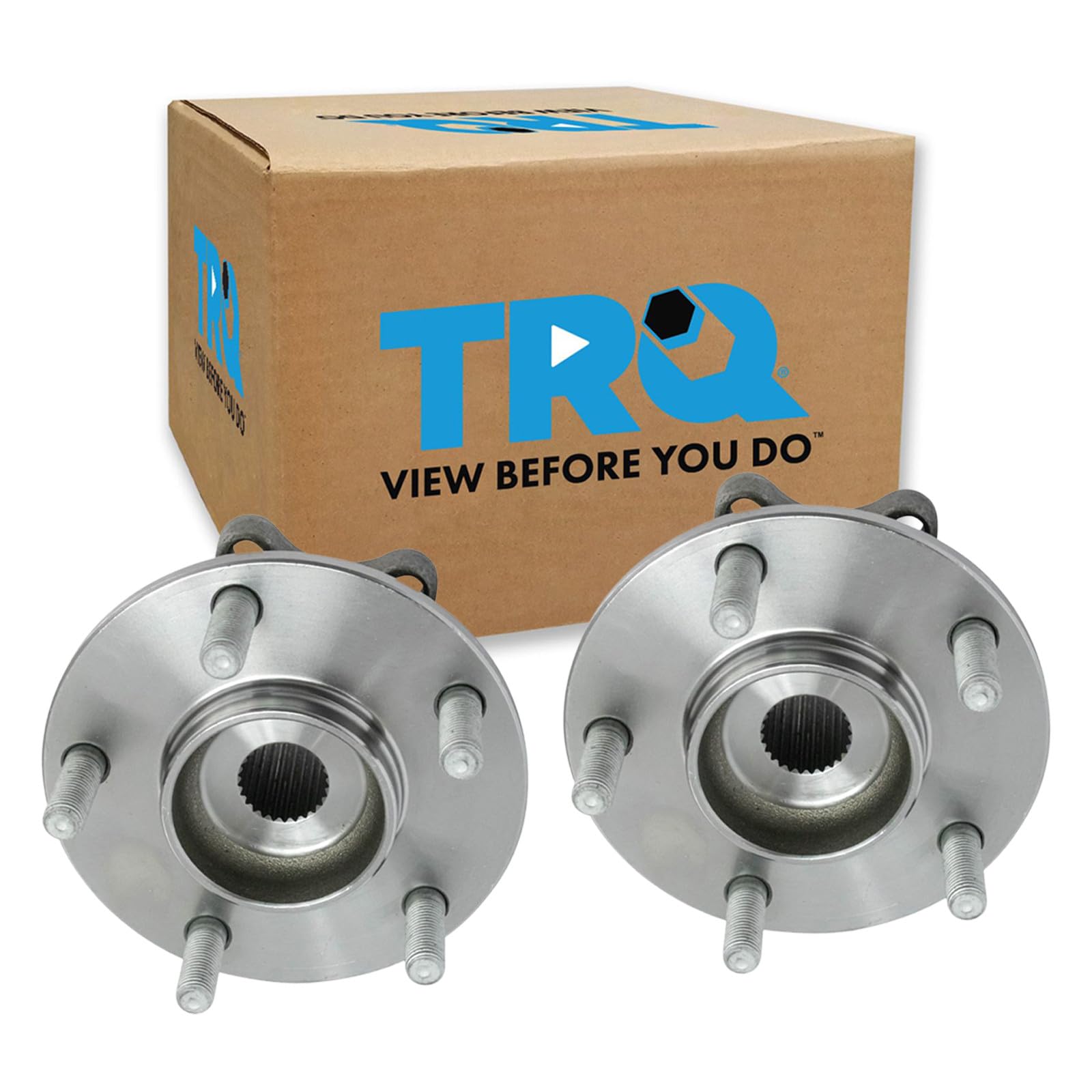 TRQ 2 Piece Rear Wheel Bearing and Hub Assembly Set with ABS Sensor