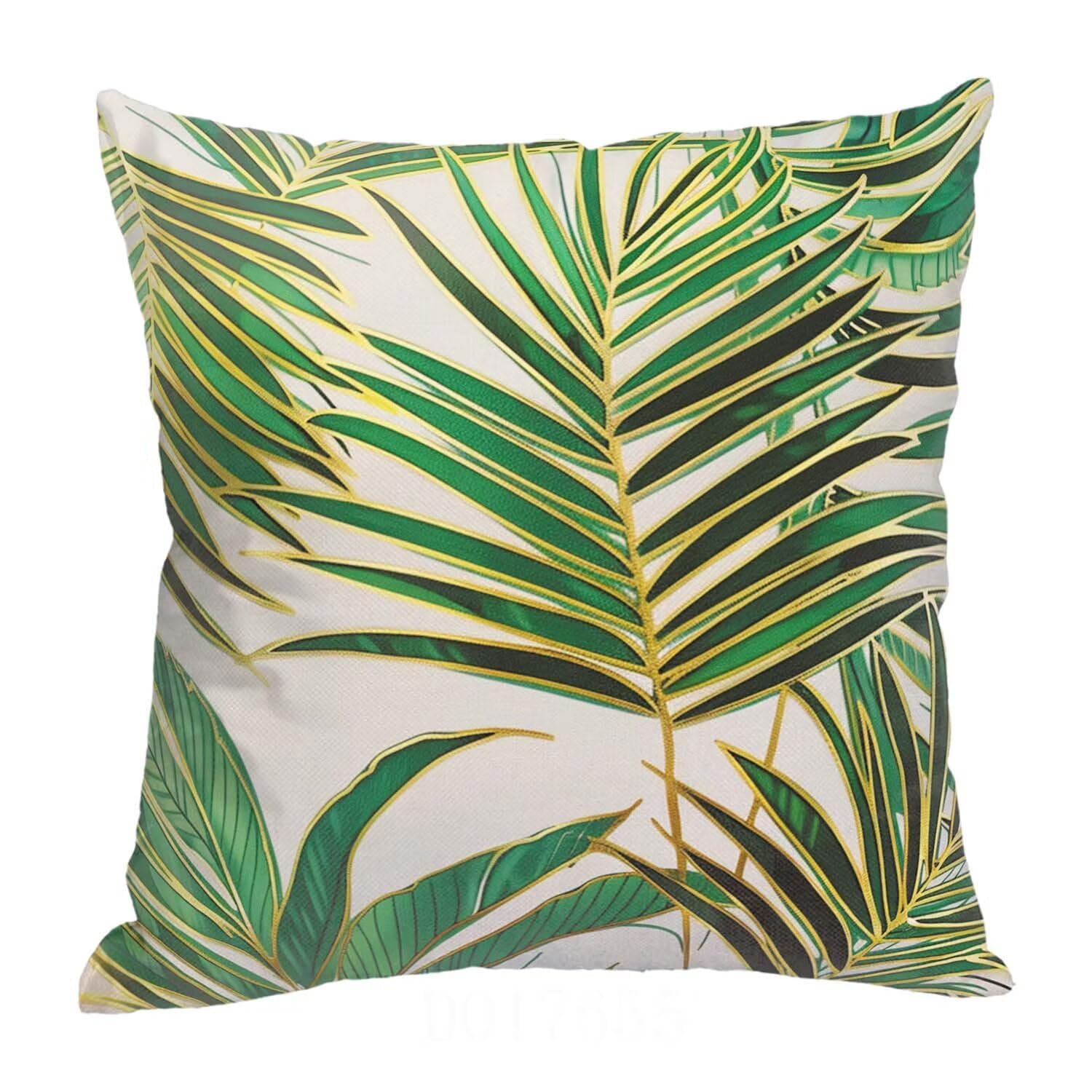 Fundas Cojines SuavesVerde Fundas Cojines Cuadradas Suaves Funda Almohada Cojines Suaves Sillas Jardin para Oficina Cama Sofá Banco Interior o Exterior Juego de 4 Funda Cojin Hojas Tropicales mu-430