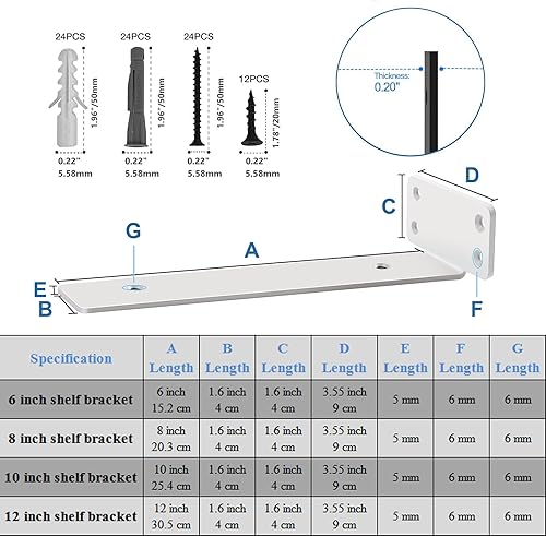 Miniatura 3 de Soporte de estante flotante, soportes ocultos invisibles en L para estantes, hierro fundido resistente de 15 pulgadas, soporte de estante negro