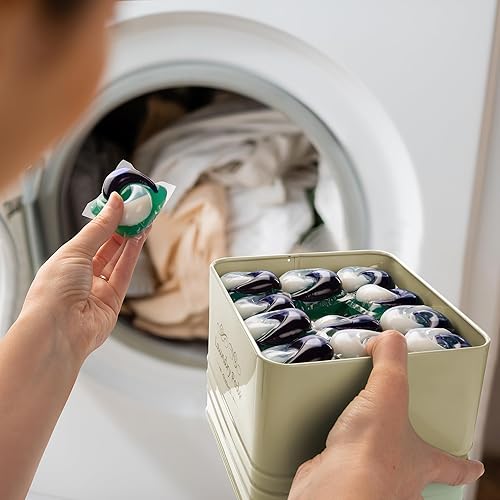 Miniatura 7 de ElitaPro Moderno contenedor de cápsulas de lavandería con tapa para decoración y accesorios de lavandería, organización de la habitación de