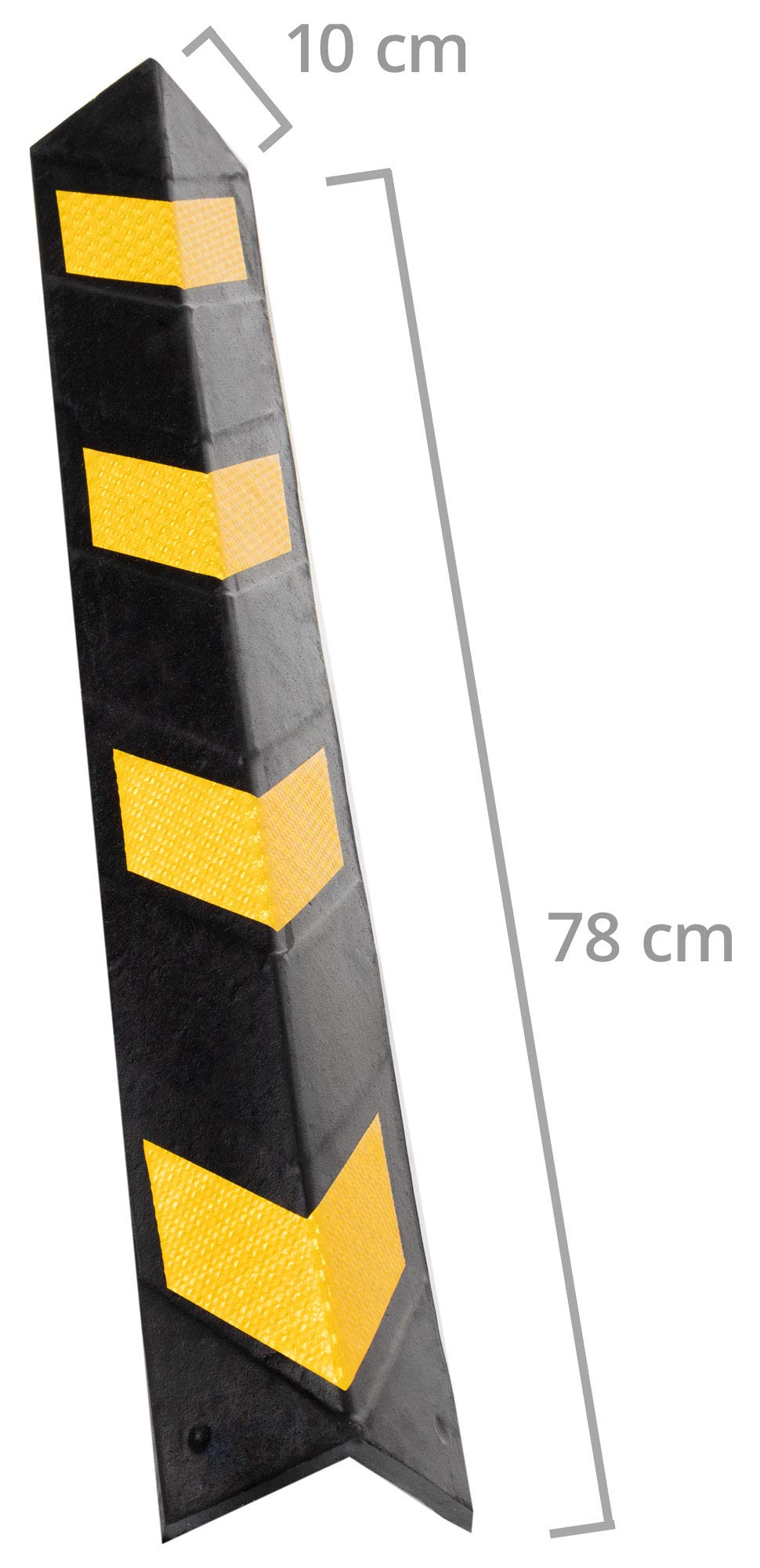 Set da 2 Stagecaptain KS-8010 Protezione Angoli - Protezione angoli in gomma flessibile - Lunghezza: 78 cm - Con riflettori - Nero/giallo