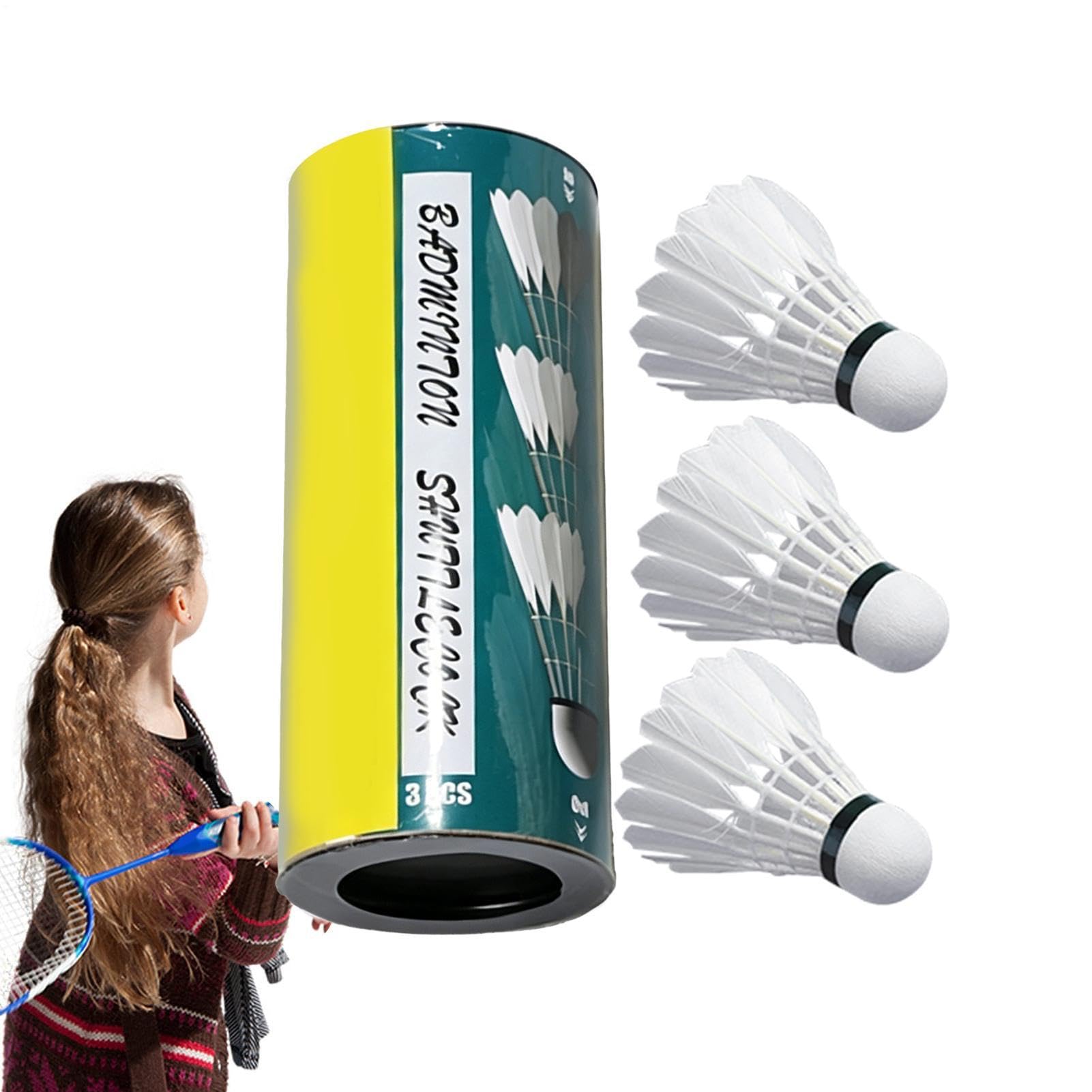 Badminton Shuttlecocks - Beach Games Shuttlecocks, High Speed Lasting Materials Badminton Shuttlecock | Racket Shutter for Youth, High Speed White Shuttle, Stability Durability, Hitting Practice