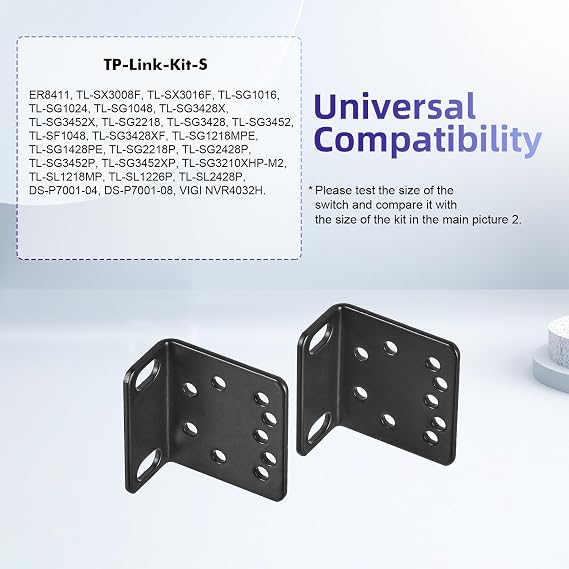Rack Ear Kit for TP-Link 19-inch Rackmount Switches 1U Rack Width Extender 17.3 Inch to 19 Inch