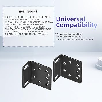 Rack Ear Kit for TP-Link 19-inch Rackmount Switches 1U Rack Width Extender 17.3 Inch to 19 Inch