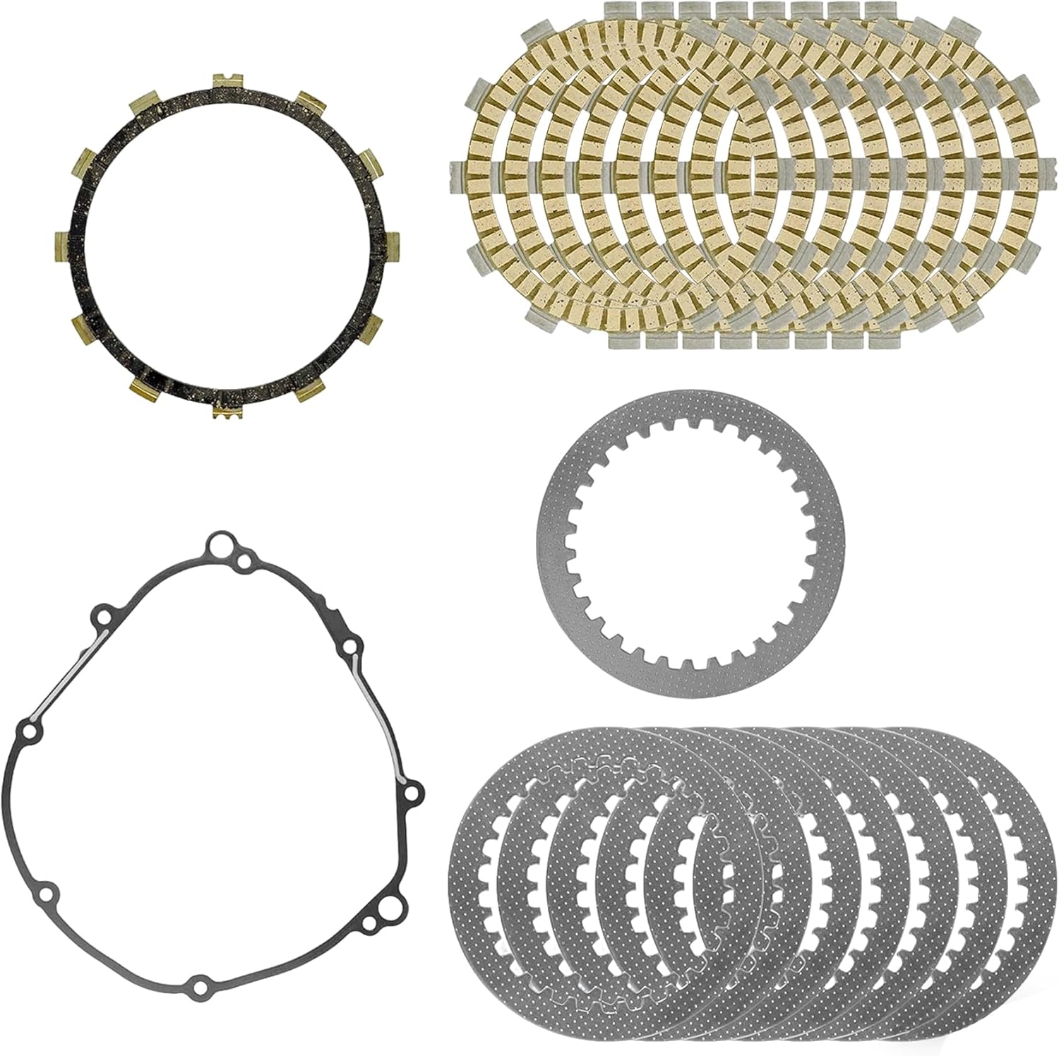 Clutch Kit for Yamaha YZF-R1 2006-2008 | Friction & Steel Plates + Gasket | Replaces 5VY-16321-00, 5VY-16325-00, 5VY-15461-00