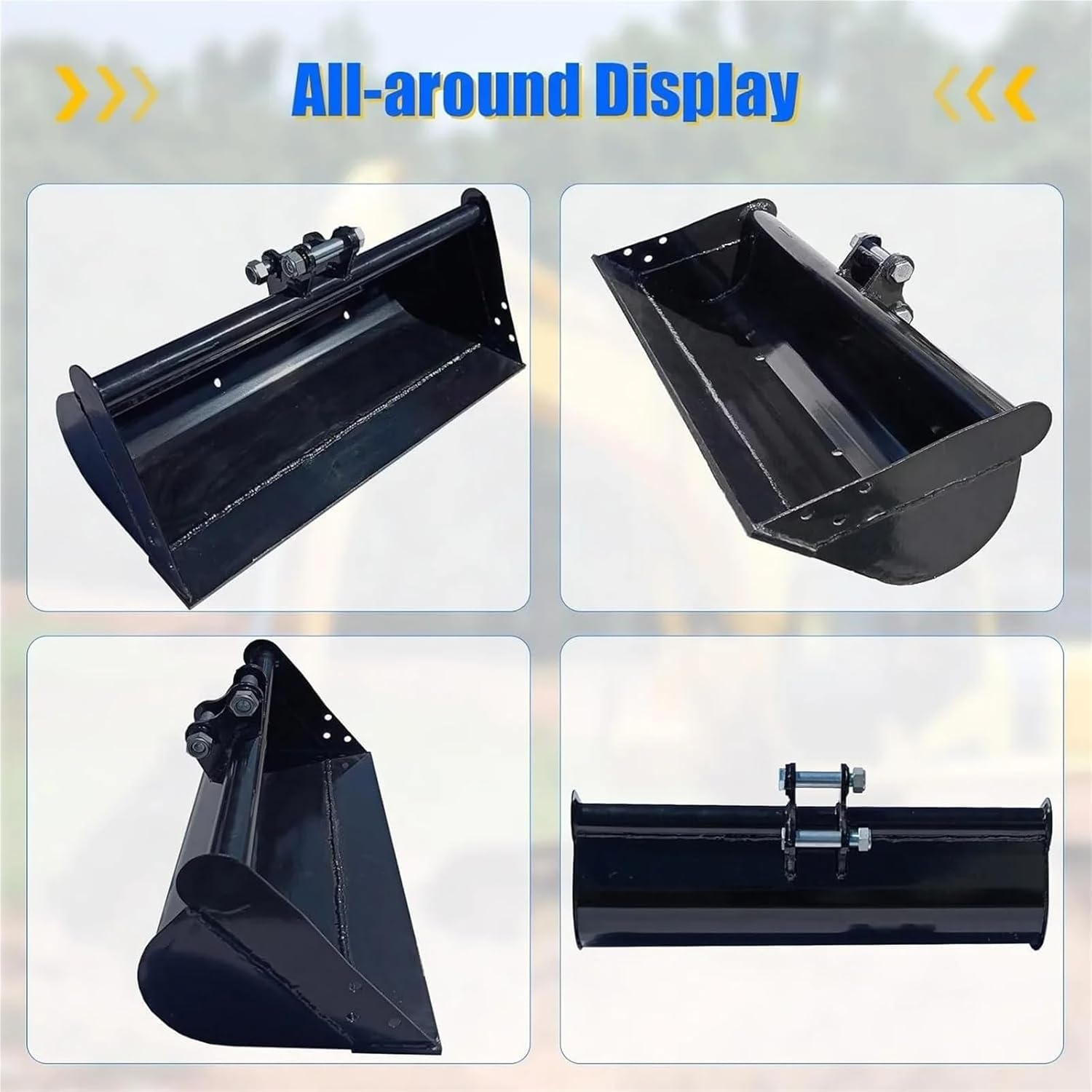 800mm/1000mm Flat No-Tooth Bucket - 1 Ton Mini Excavator Digger Attachment(1000mm Width)