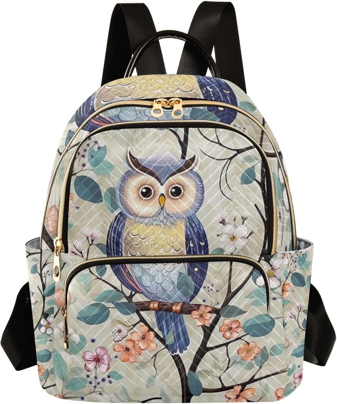 Vintage Owls Mini Backpack Purse, Waterproof Mini Backpack for Women 14 L