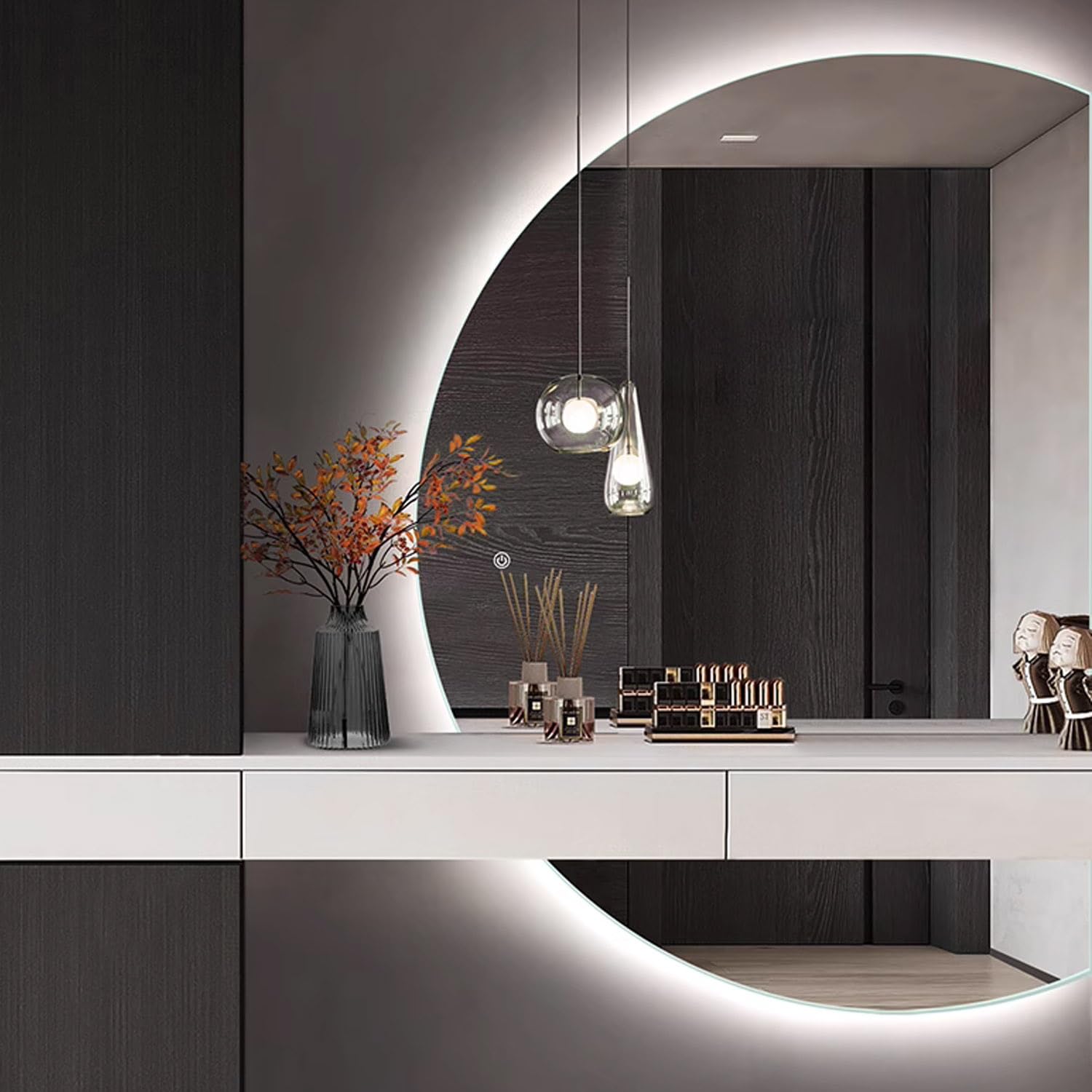 Niccy LED-Spiegel Fürs Badezimmer – 91,4x61 Cm, Dimmbar, 3 Lichtfarben, Beschlagfrei