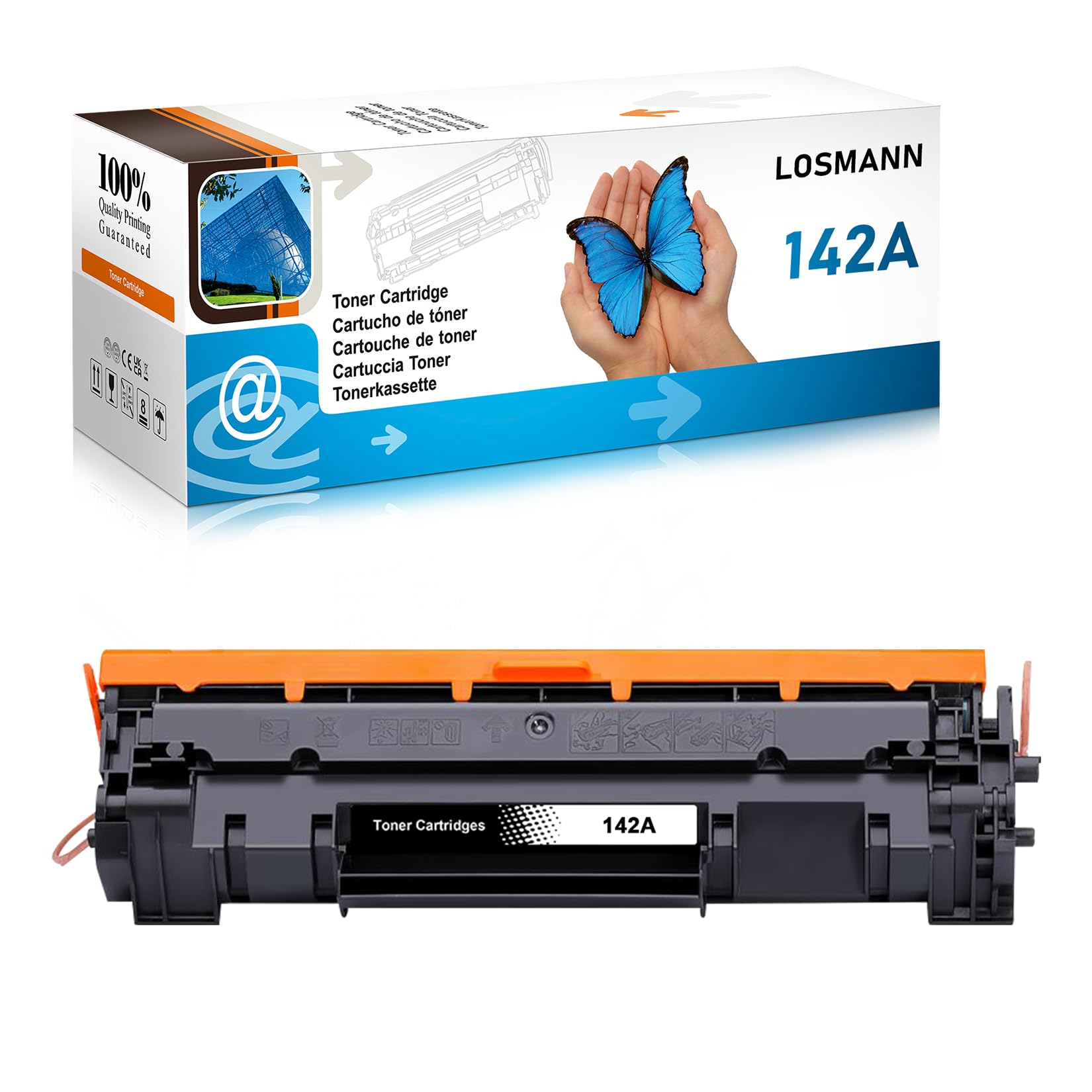 LOSMANN Toner 142A con chip compatibile con HP 142A W1420A per HP Laserjet MFP M140w M110w M110 MFP M140 MFP M139w M139 142X W1420X (1 nero)