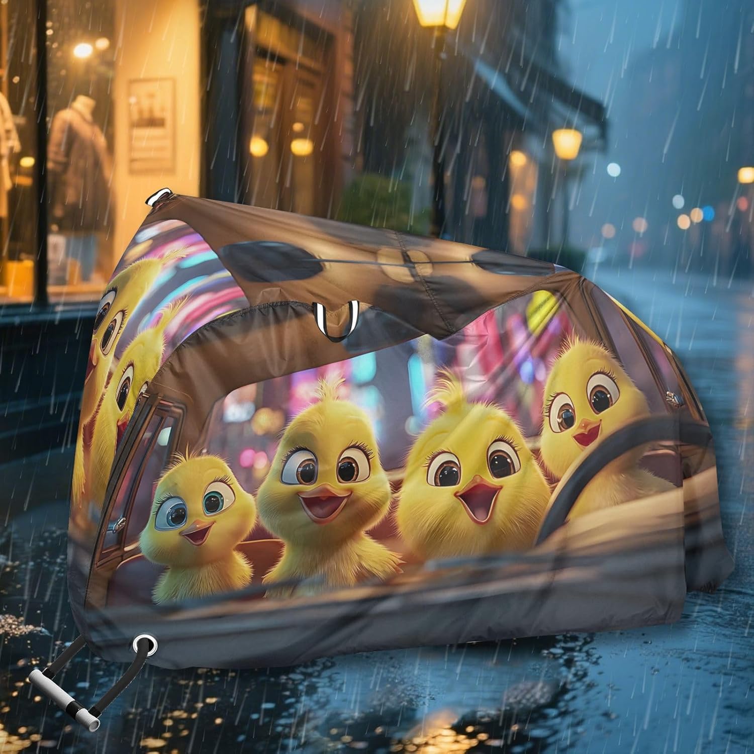 ALAZA Chicks Drivring Funny Animals Bike Cover Waterproof Outdoor Ebike Bicycle Covers Tarp Protection for 1/2 Bikes, Sun UV Dust Wind Proof