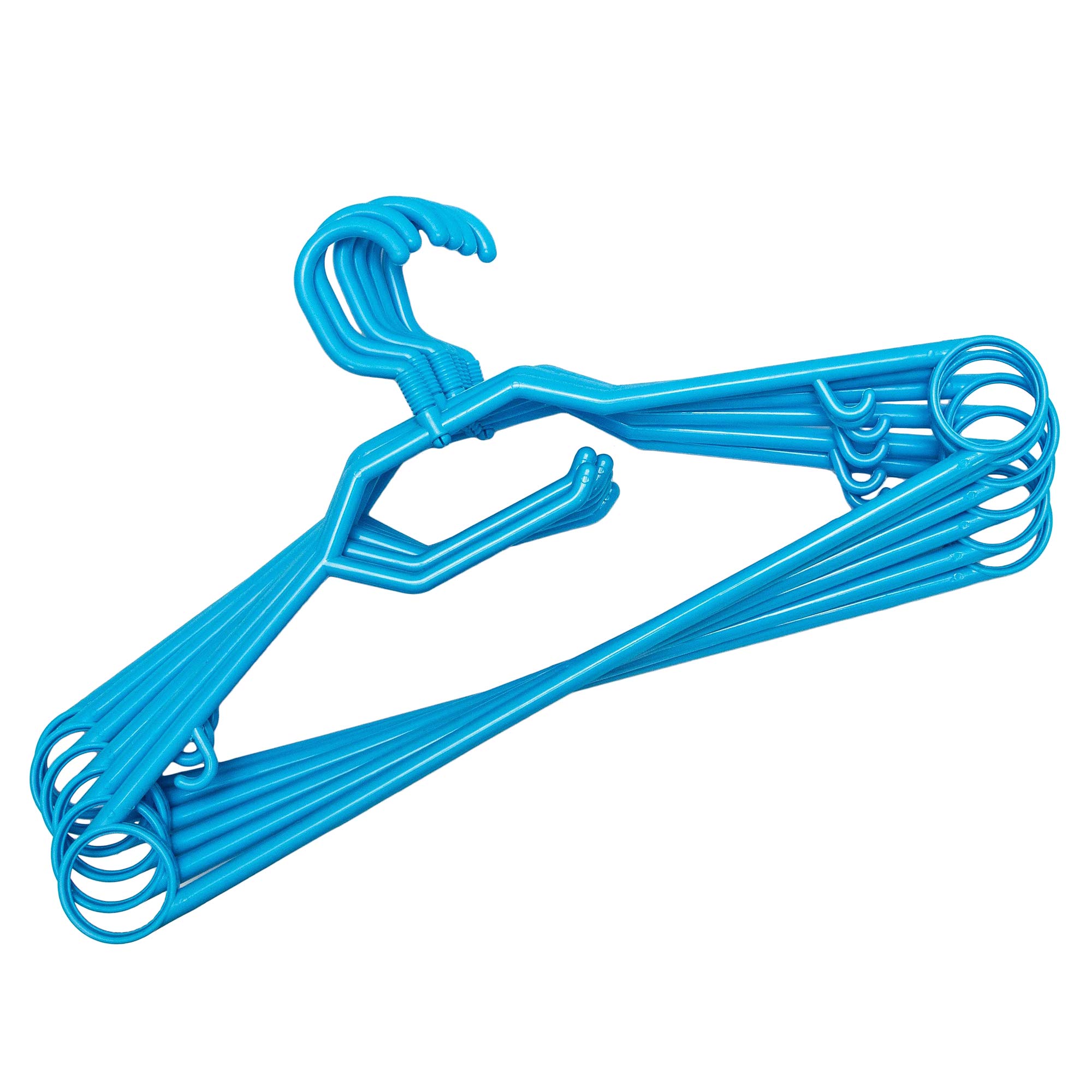 Hanbao Cloth Plastic Rotating Hanger, 360* Rotating Hook, 12 pcs Set, Ice Blue