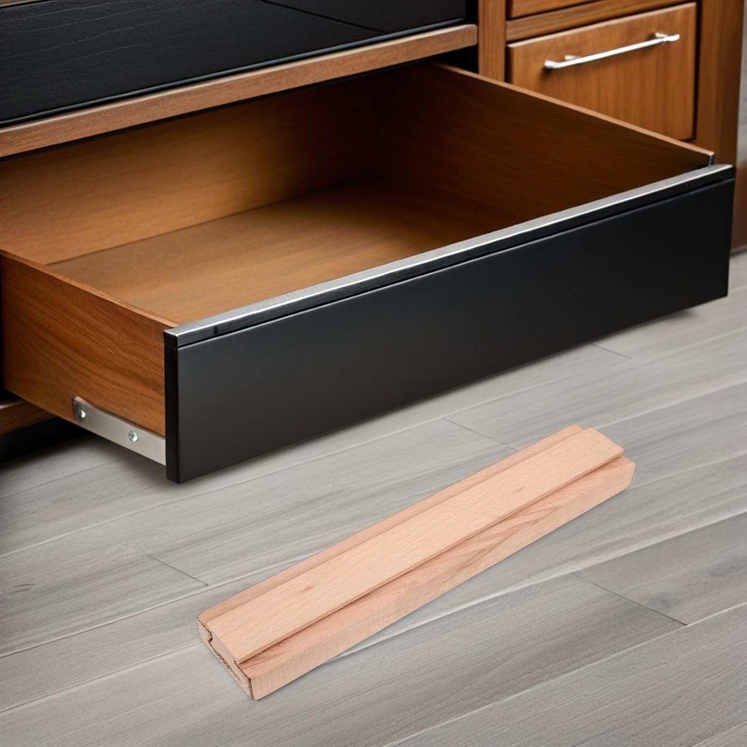Wood Drawer Slides 11.8 Inch Bottom Mount Track Replacement | Classic Rail Style, Khaki Finish, for Storage Boxes and Wardrobes, Smooth Operation with Stability and Support