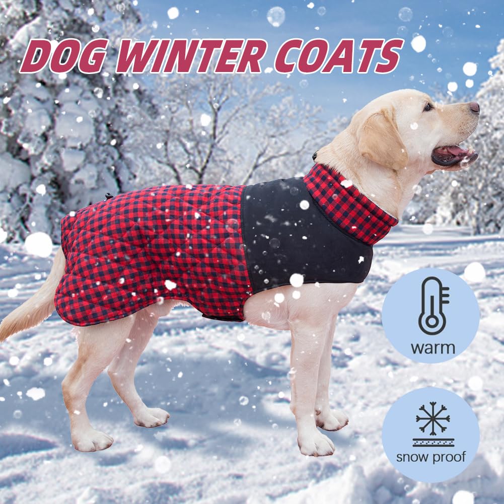 KOOGAL Dog Jackets, Reversible Winter Coats, Windproof and Waterproof, British Style Plaid - Image 4