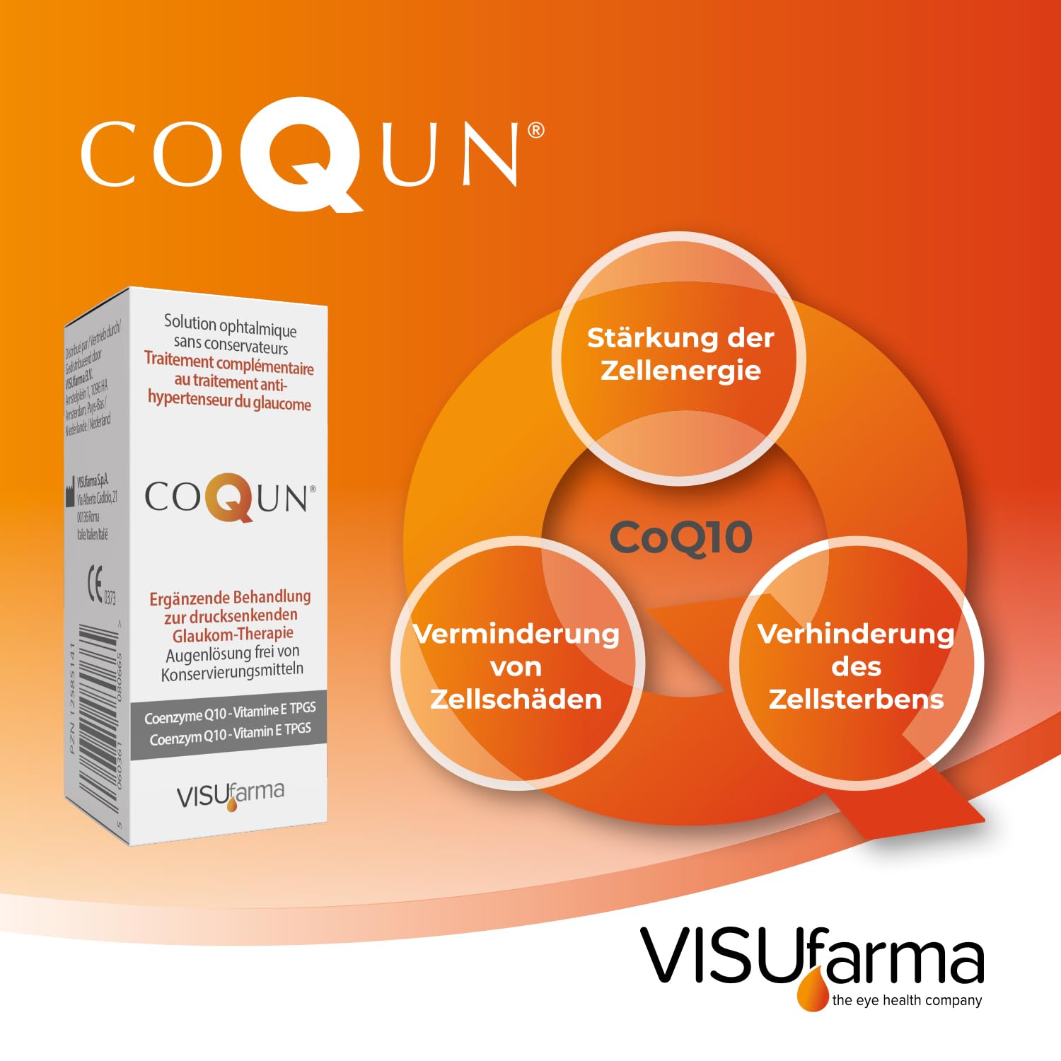 Augentropfen - mit Coenzym Q10 & Vitamin E TPGS - Augentropfen ohne Konservierungsstoffe - auch für Kontaktlinsen geeignet - Ergänzung zu einer bestehenden Glaukomtherapie (10ml)