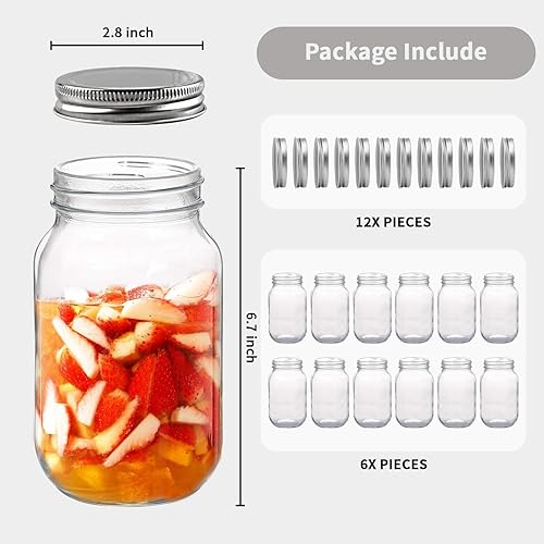 Miniatura 3 de novelinks Tarros de plástico transparente de 32 onzas con tapas herméticas, tarros de plástico de 32 onzas con tapas para almacenamiento de cocina y