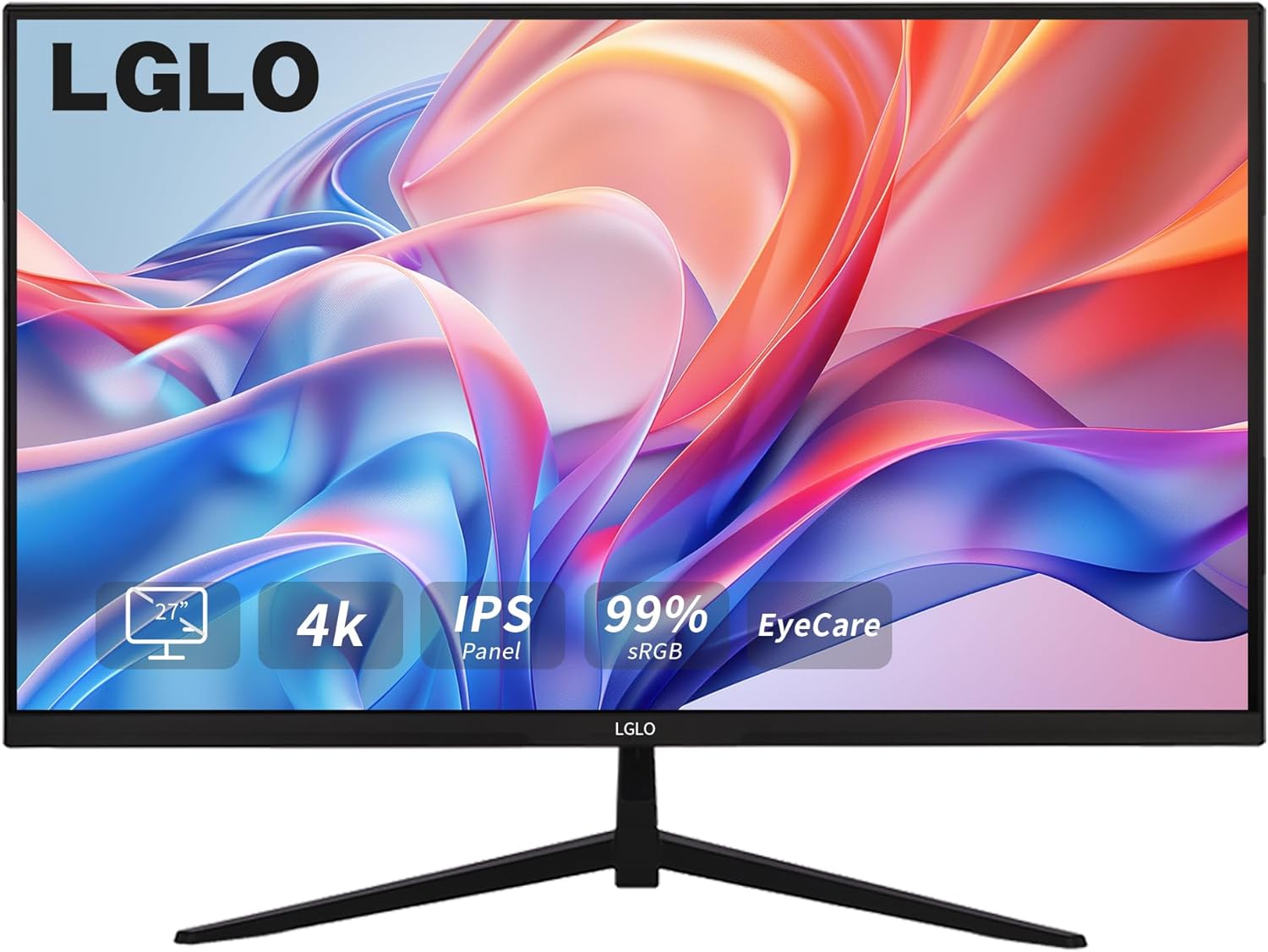 27 Inch 4K UHD (3840x2160) Monitor, Dual Mode 4K@75Hz/2K@144Hz, IPS Panel, Borderless Design, HDR400, 99% sRGB, Work & Gaming Monitor for Designers, Office, and PC Gaming with HDMI Display Port