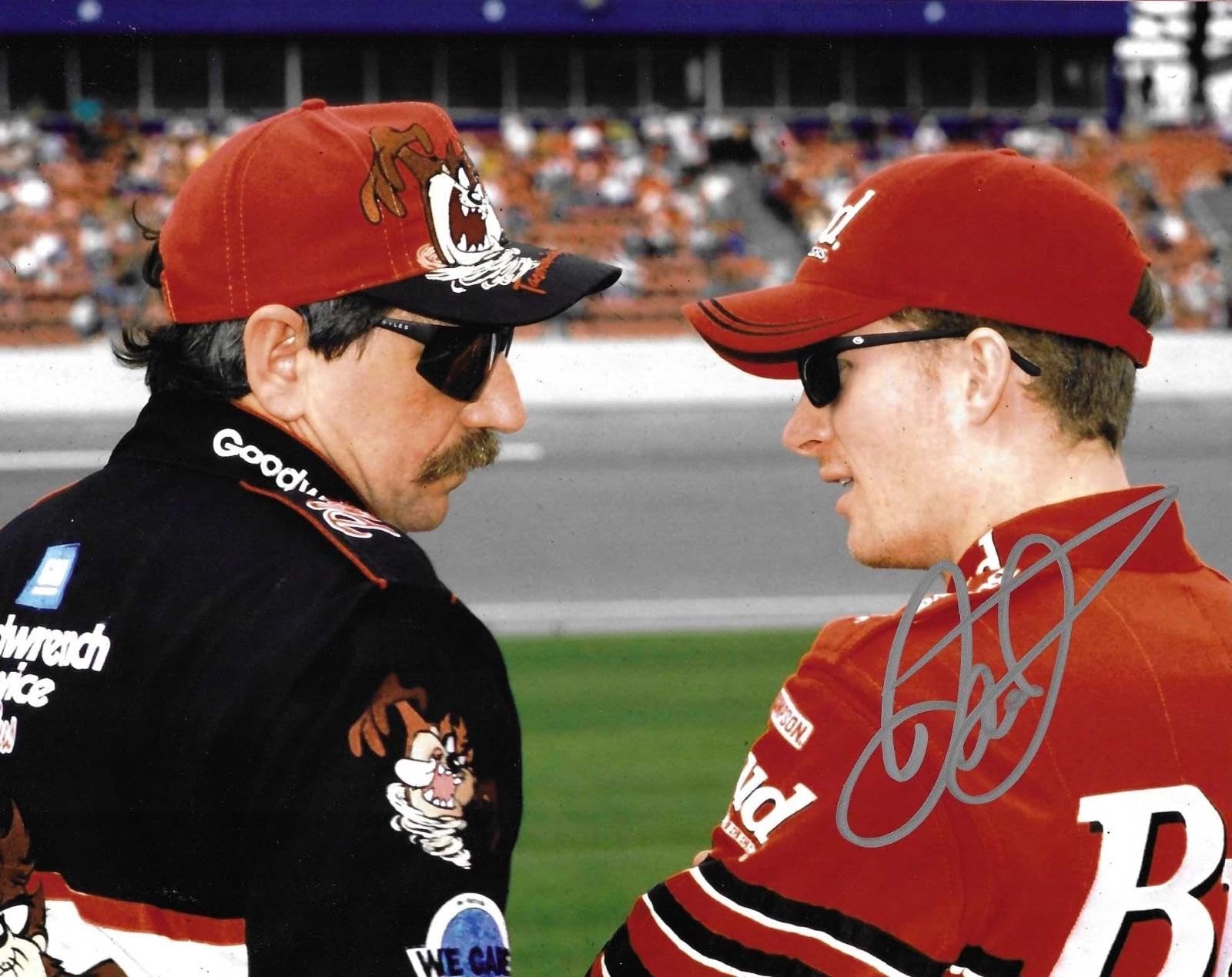 Dale Earnhardt Jr Budweiser Signed 8x10 Photo W/Dale Earnhardt Sr W/COA #1 - Autographed NASCAR Photos