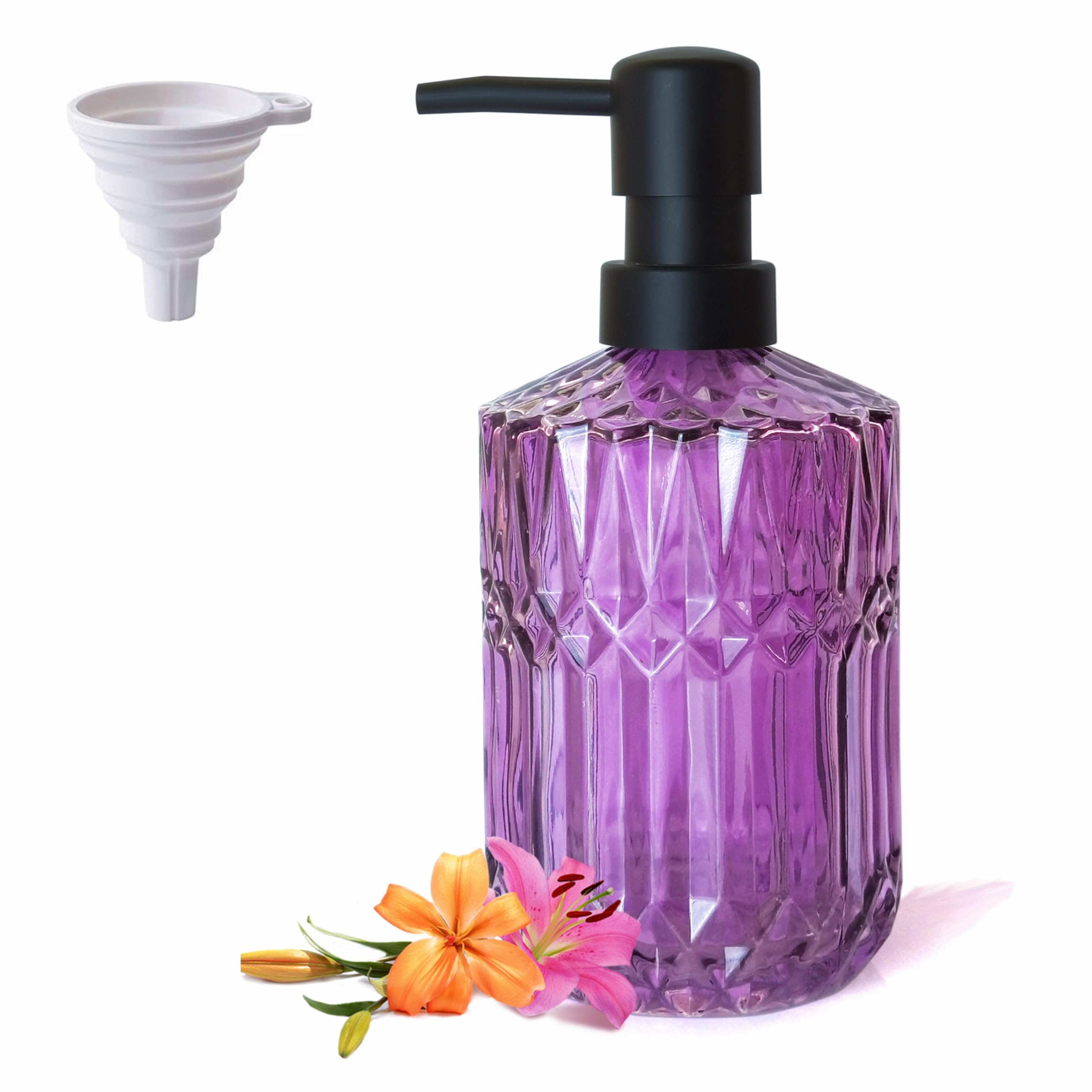 LaMarriti Purple Soap Dispenser with Rust Proof Pump