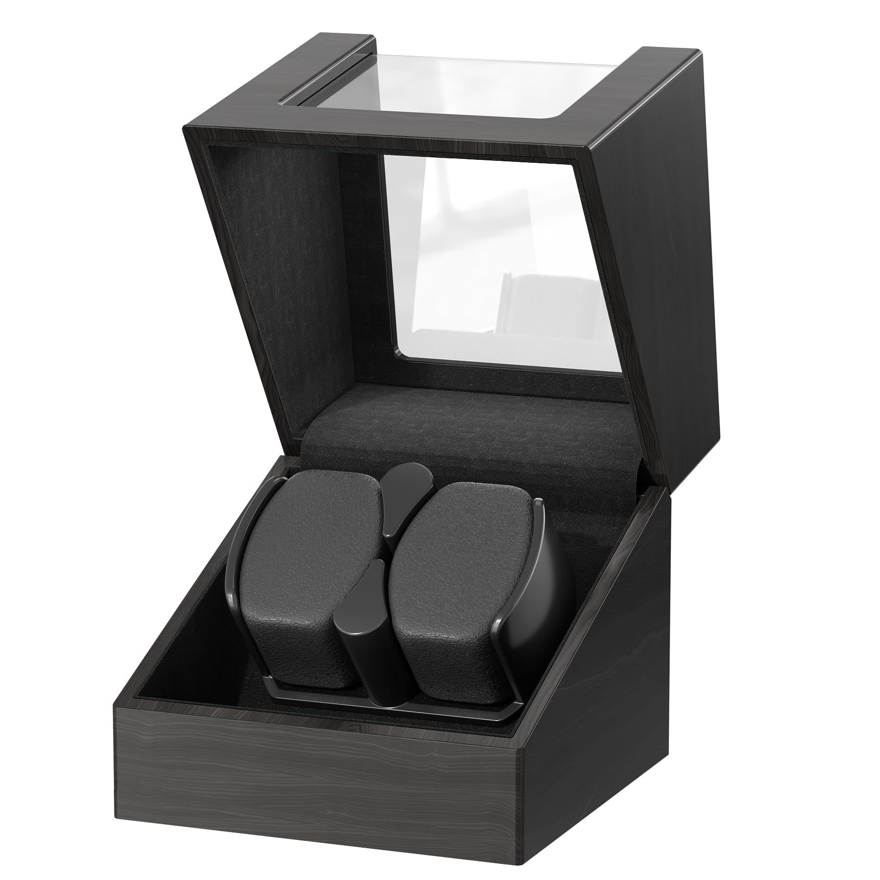 Automatischer Doppel-Uhrenbeweger Box für Rolex und andere Uhren, ultra-leiser japanischer Motor, selbstaufziehendes drehendes Uhrengehäuse aus Holz, Batterie- oder Typ-C-betrieben, Premium-Uhrenbox