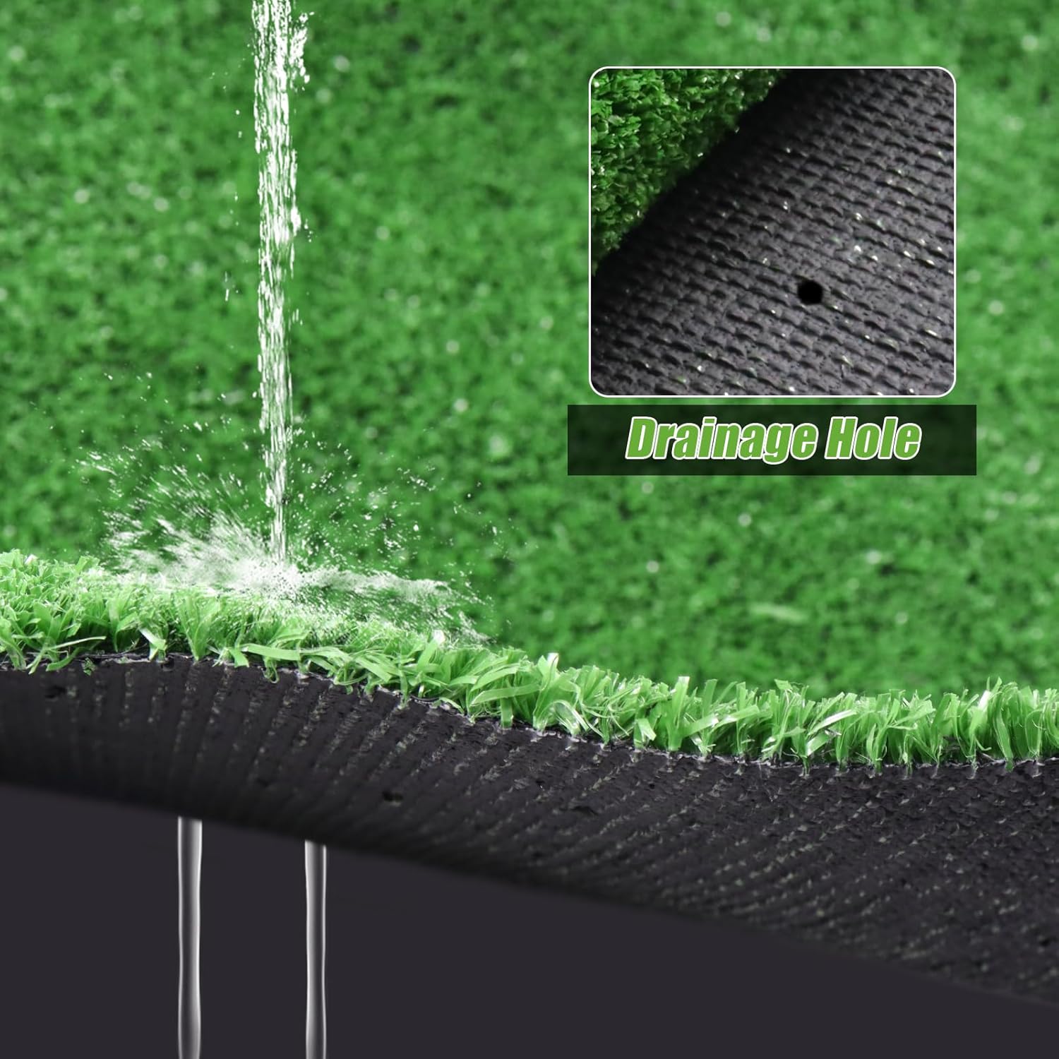 Artificial Turf Grass 4X4 FT, Realistic Fake Grass Rug with Drainage, 0.4" Height Outdoor Indoor Synthetic Grass Carpet Mat for Dogs, Balcony, Patio, Backyard, Customized
