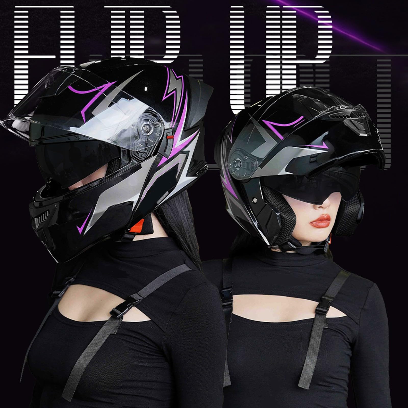 Casco Integral De Motocicleta Modular Homologado ECE 22.06 con Doble Visera para Adultos, Hombres Y Mujeres