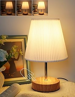 HSLighting Bedside Lamp, Table Lamp, Touch Dimmable Bulb, 3 Brightness Levels, Adjustable Desk Lamp, Minimalist Lights, Table Lamp for Bedside, Bedroom, Reading, Living Room