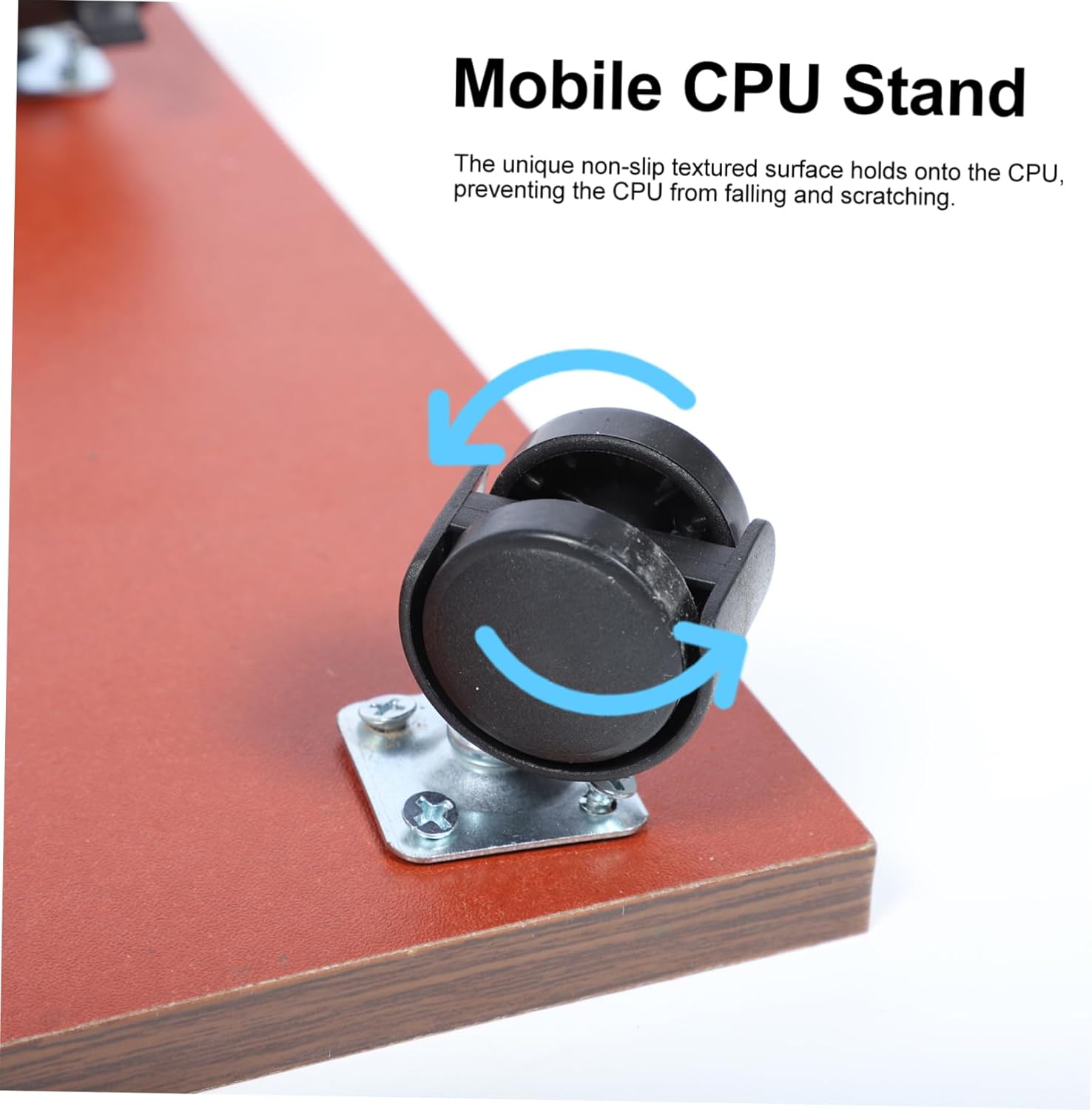 Veemoon Elevate Your Setup Mobile CPU Stand with Casters Wooden Tower Shelf for Easy Computer Access