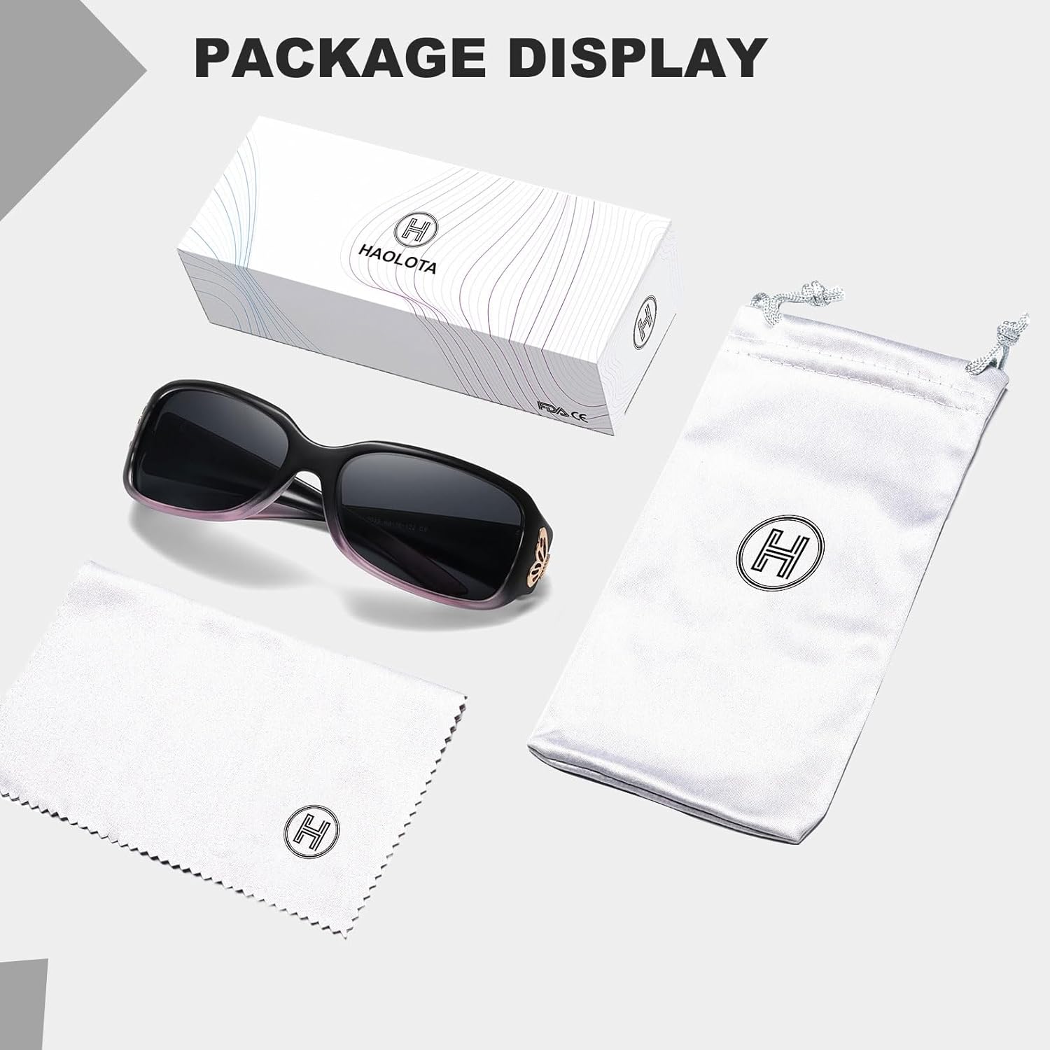 HAOLOTA Women's Polarized Sunglasses - Fashionable Wraparound Butterfly Design with UV400 Protection - Image 8