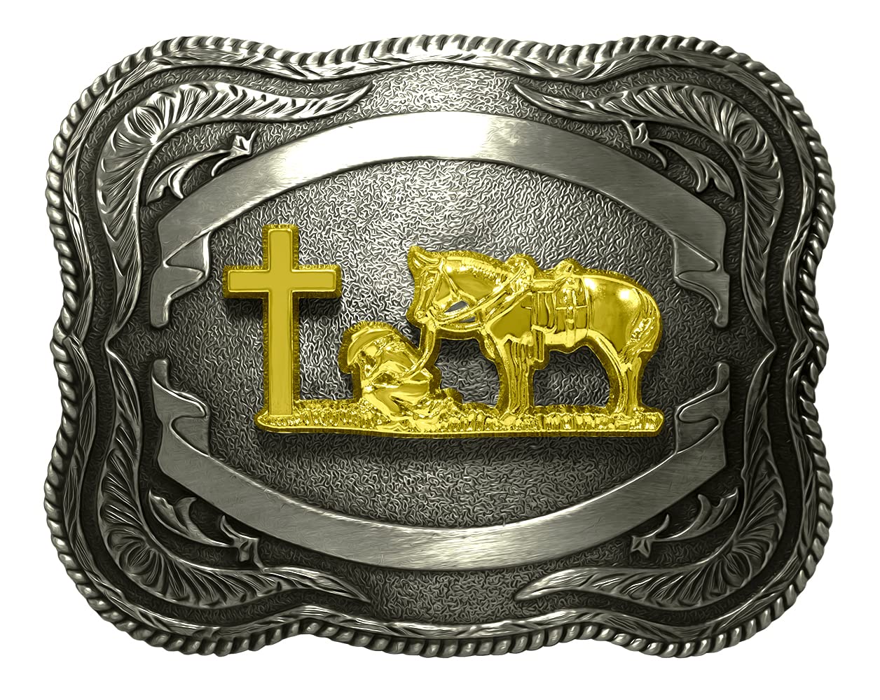 Moransereligion Cross Cowboy Kneeling Prayer And Horse Design Belt